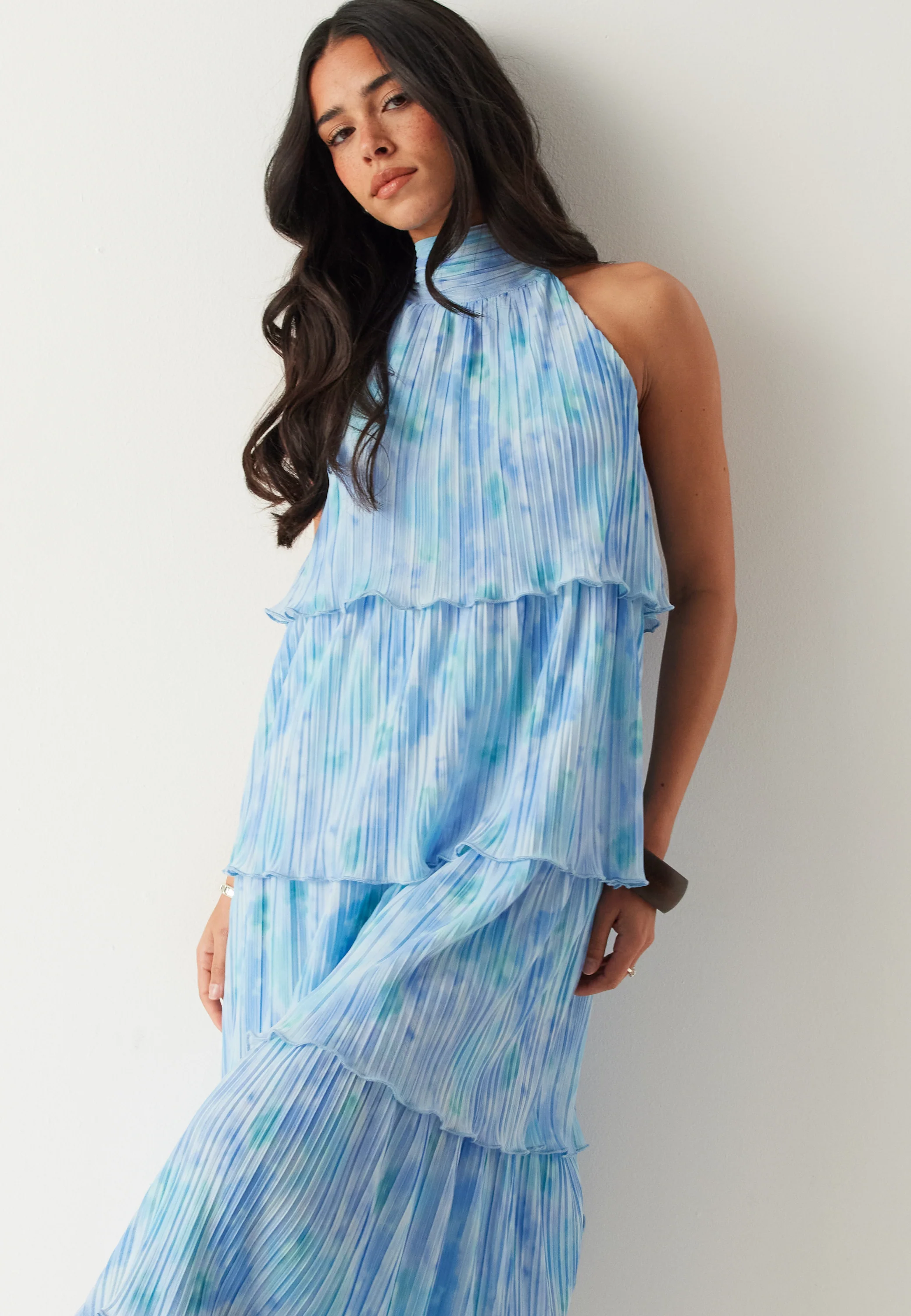 Pleated Flounce Maxi Dress - Image 2