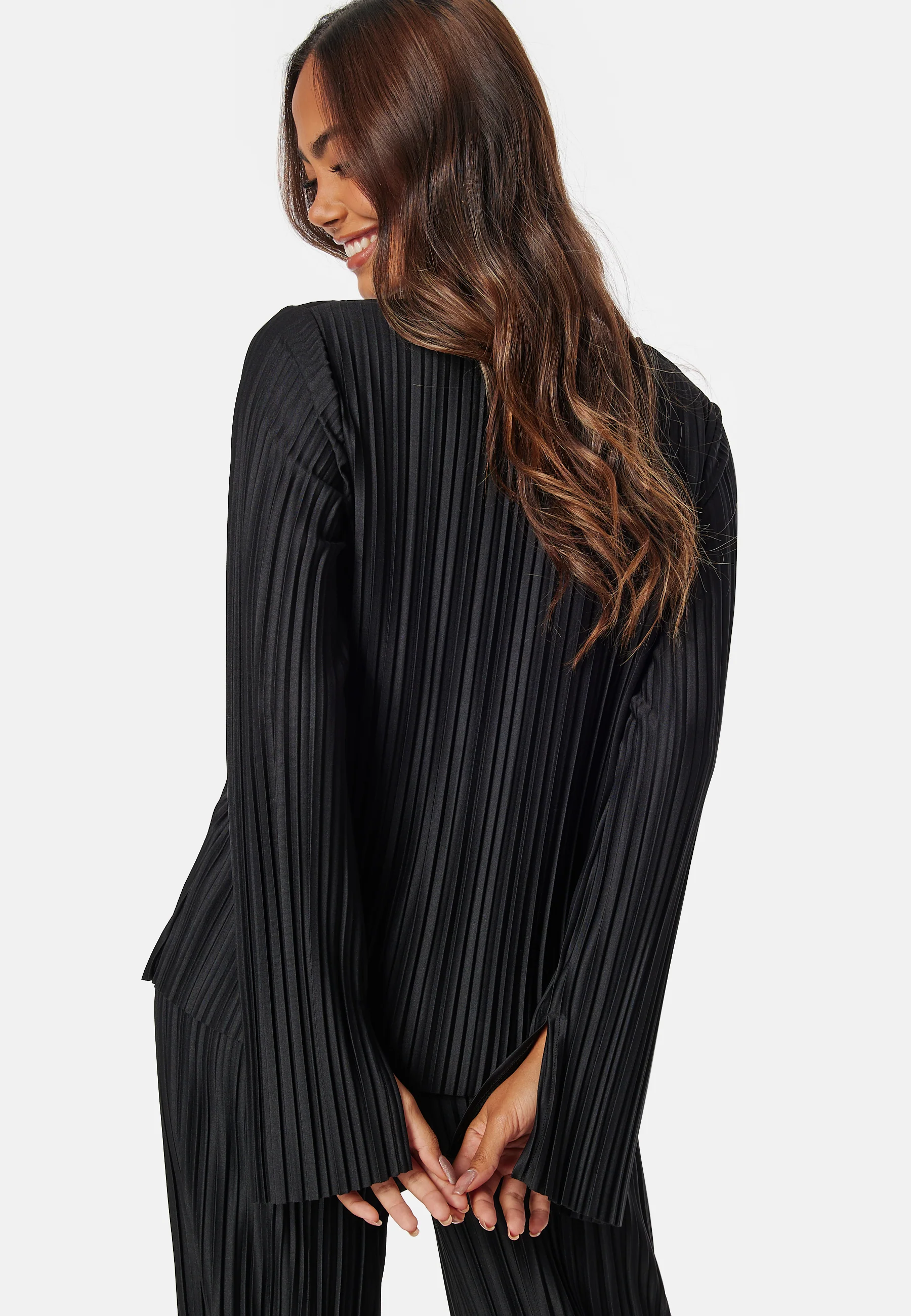 Pleated Tie Cardigan Top - Image 4