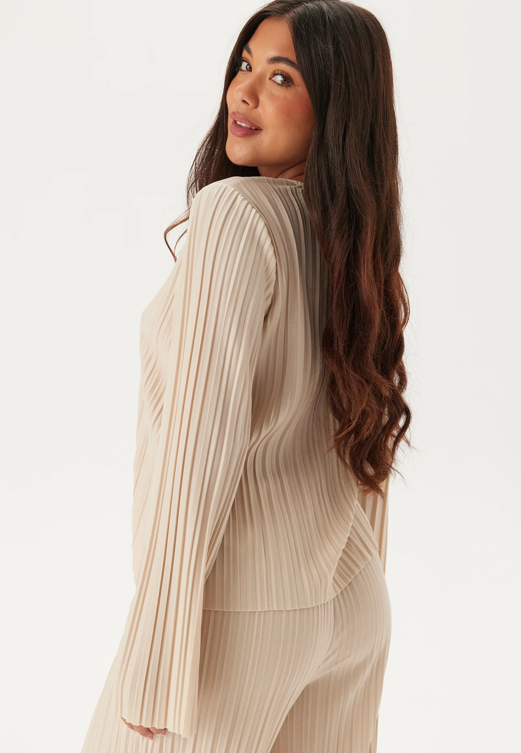 Pleated Tie Cardigan Top - Image 2
