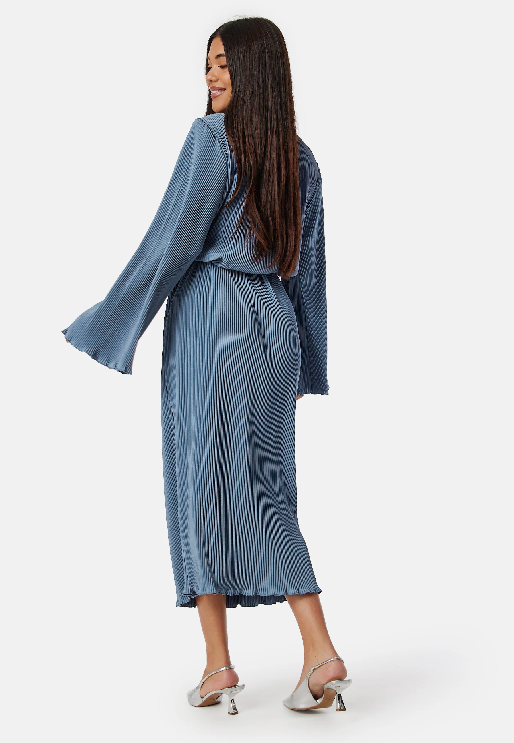 Pleated Tie Midi Dress - Image 2