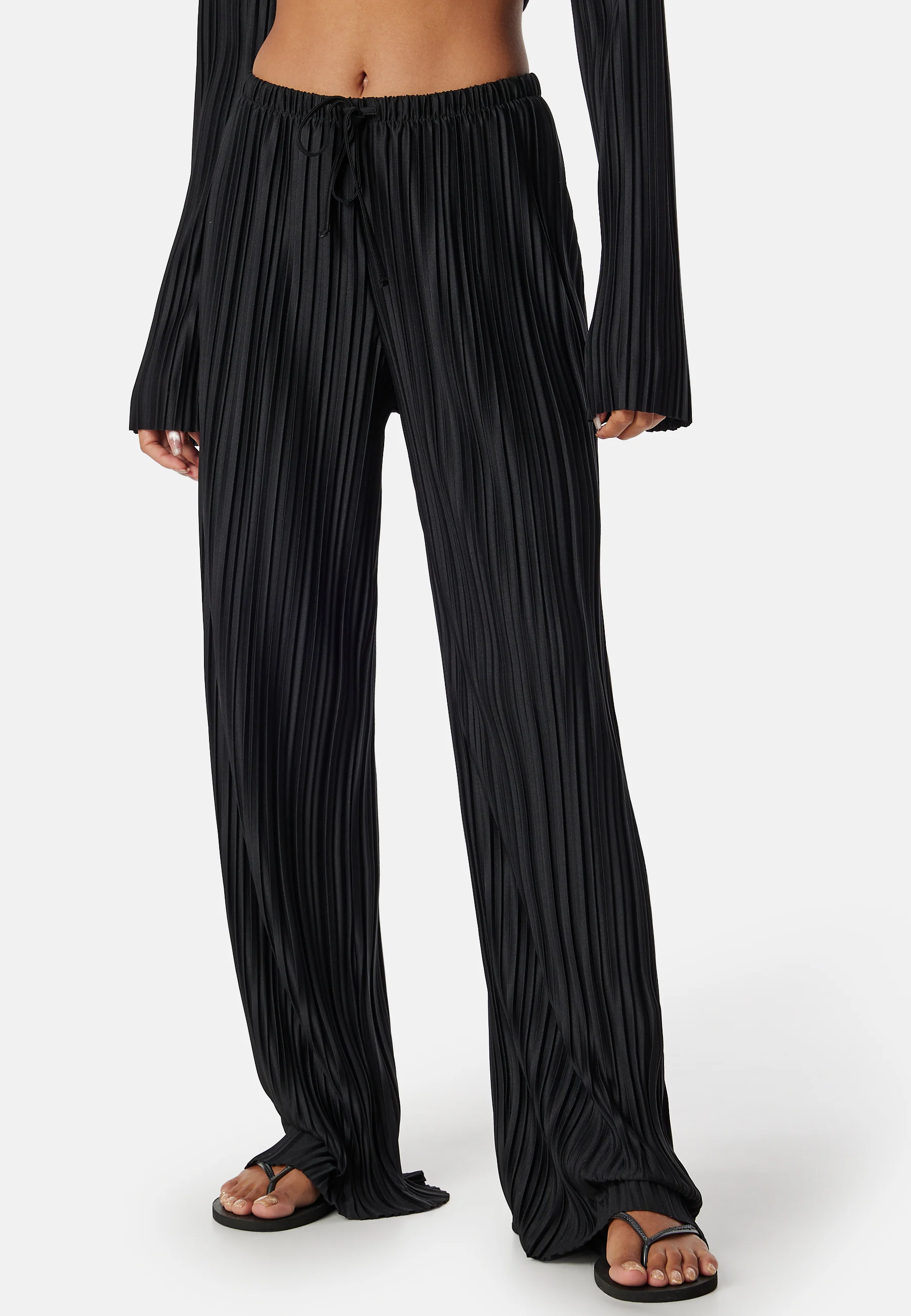 Pleated Wide Trousers - Image 2