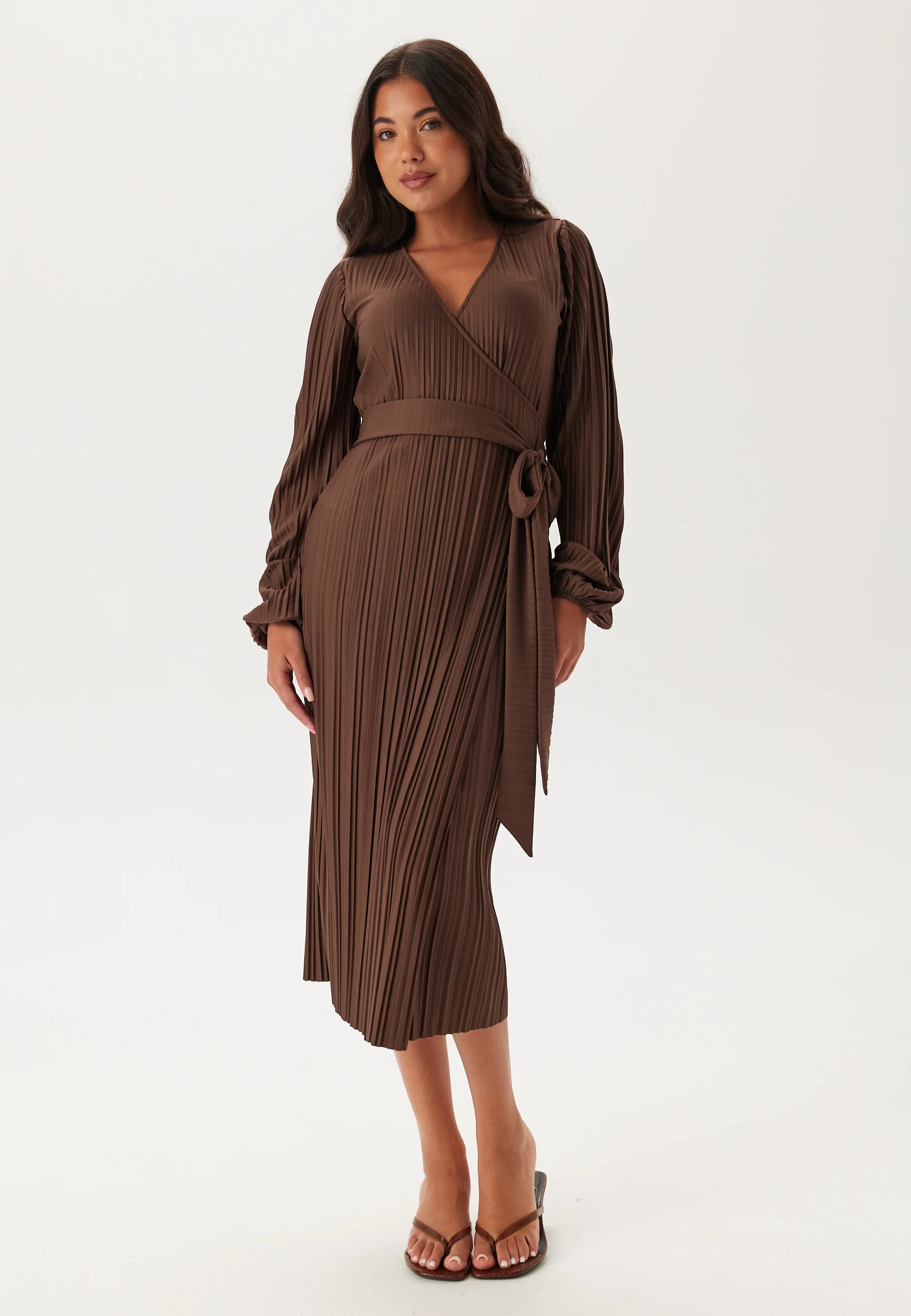 Pleated Wrap Dress - Image 2