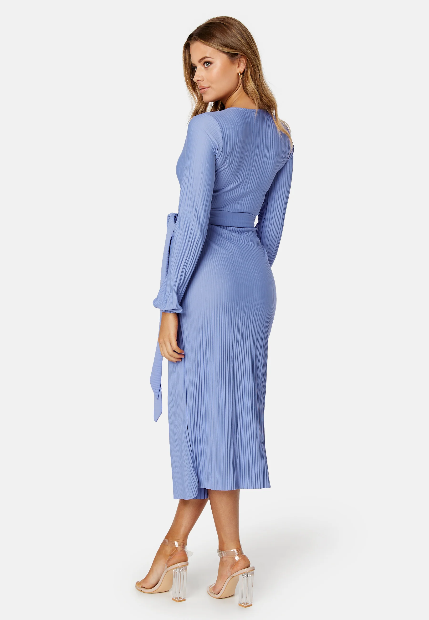 Pleated Wrap Midi Dress - Image 2