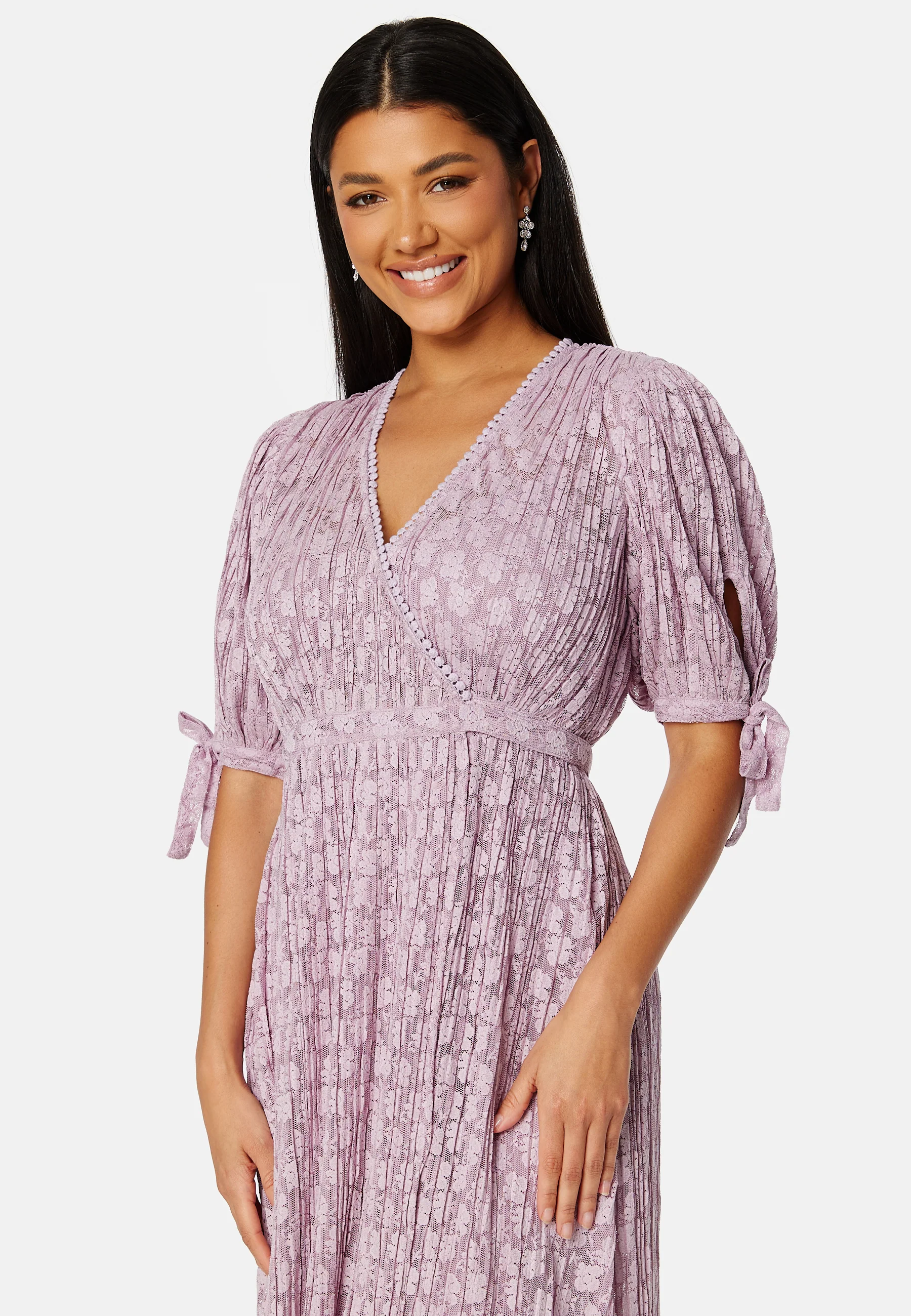 Plisse Wrap Dress - Image 4
