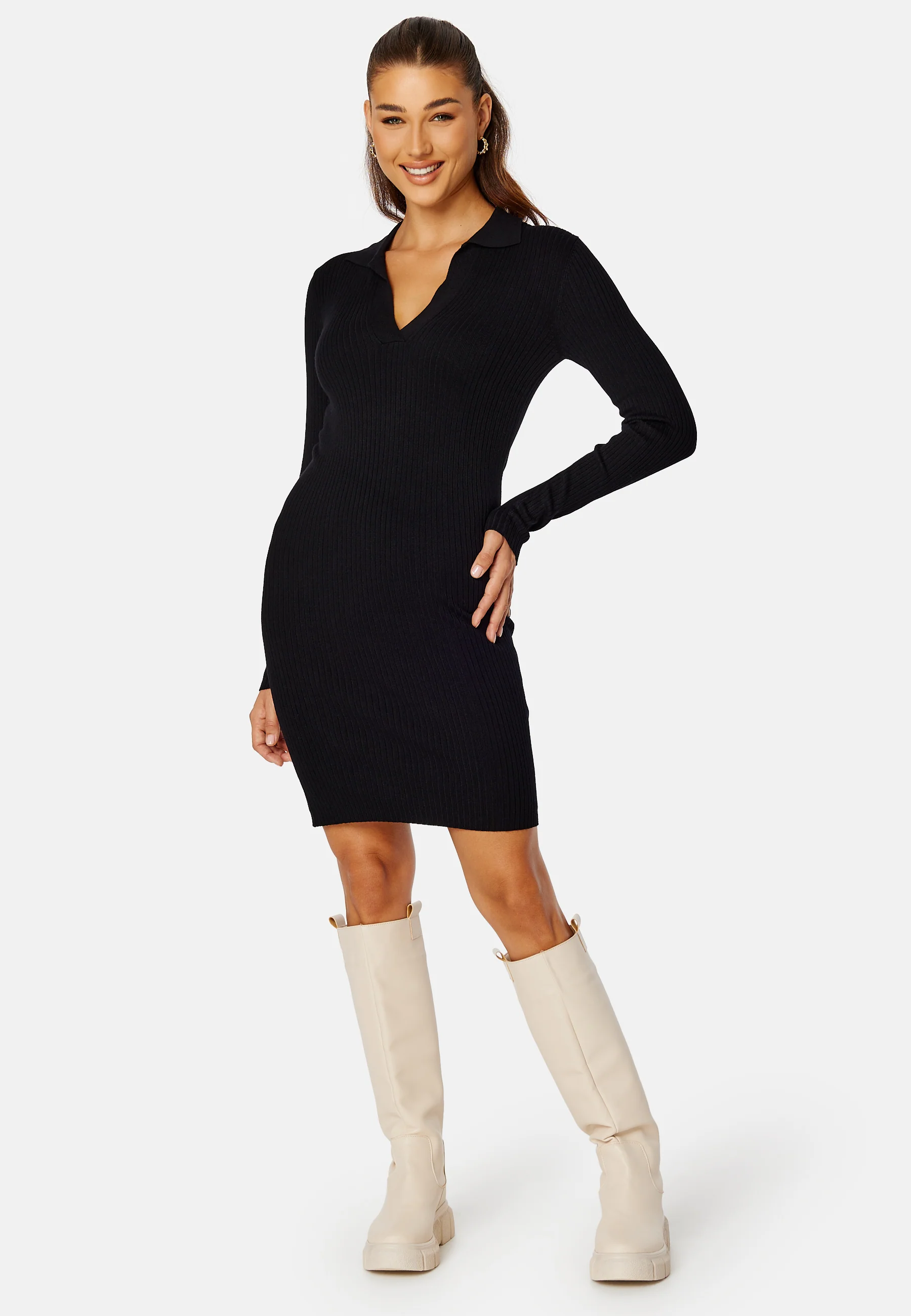 Plum L/S Polo Dress - Image 2