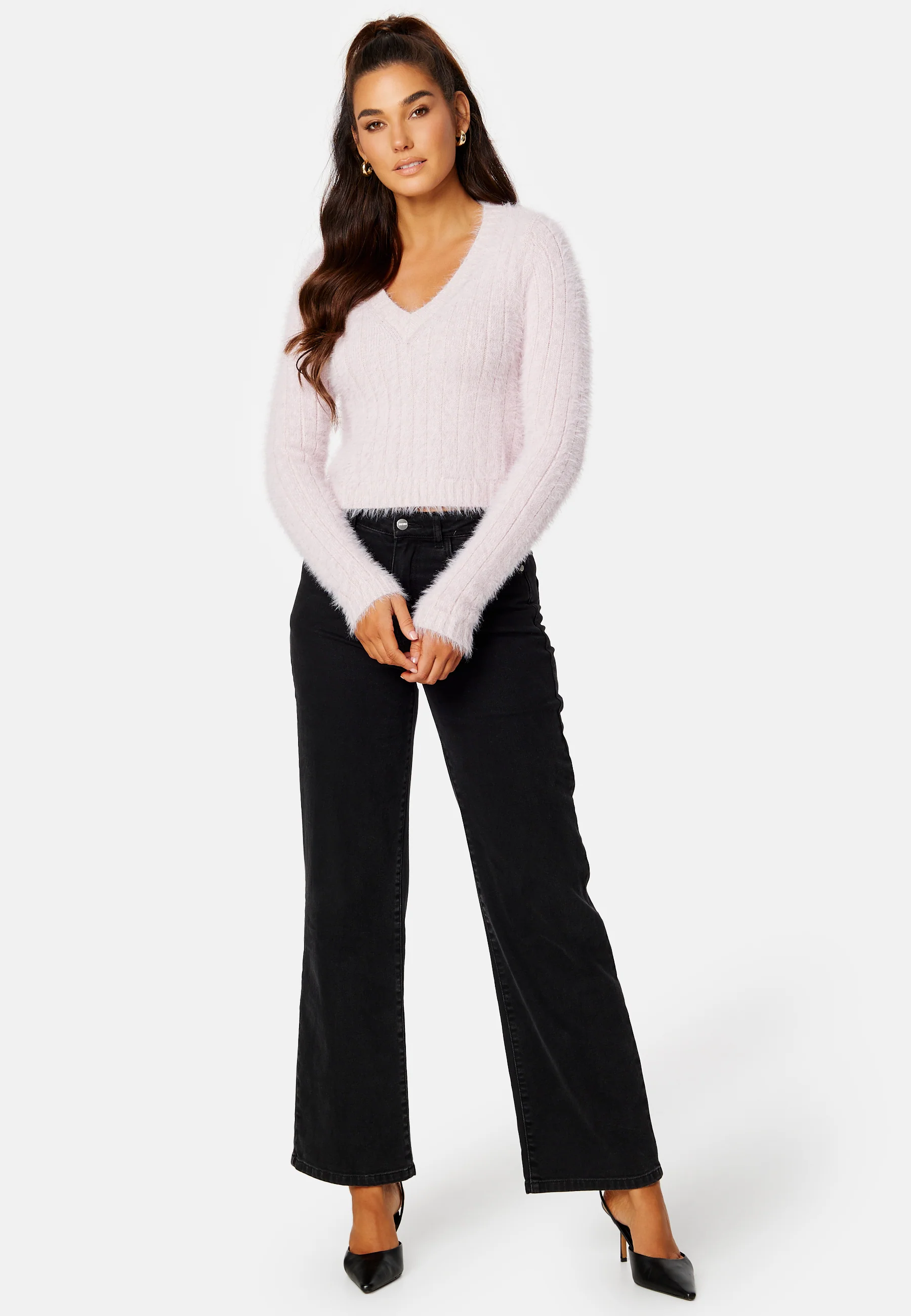 Poilu LS V-Neck Blouse - Image 2
