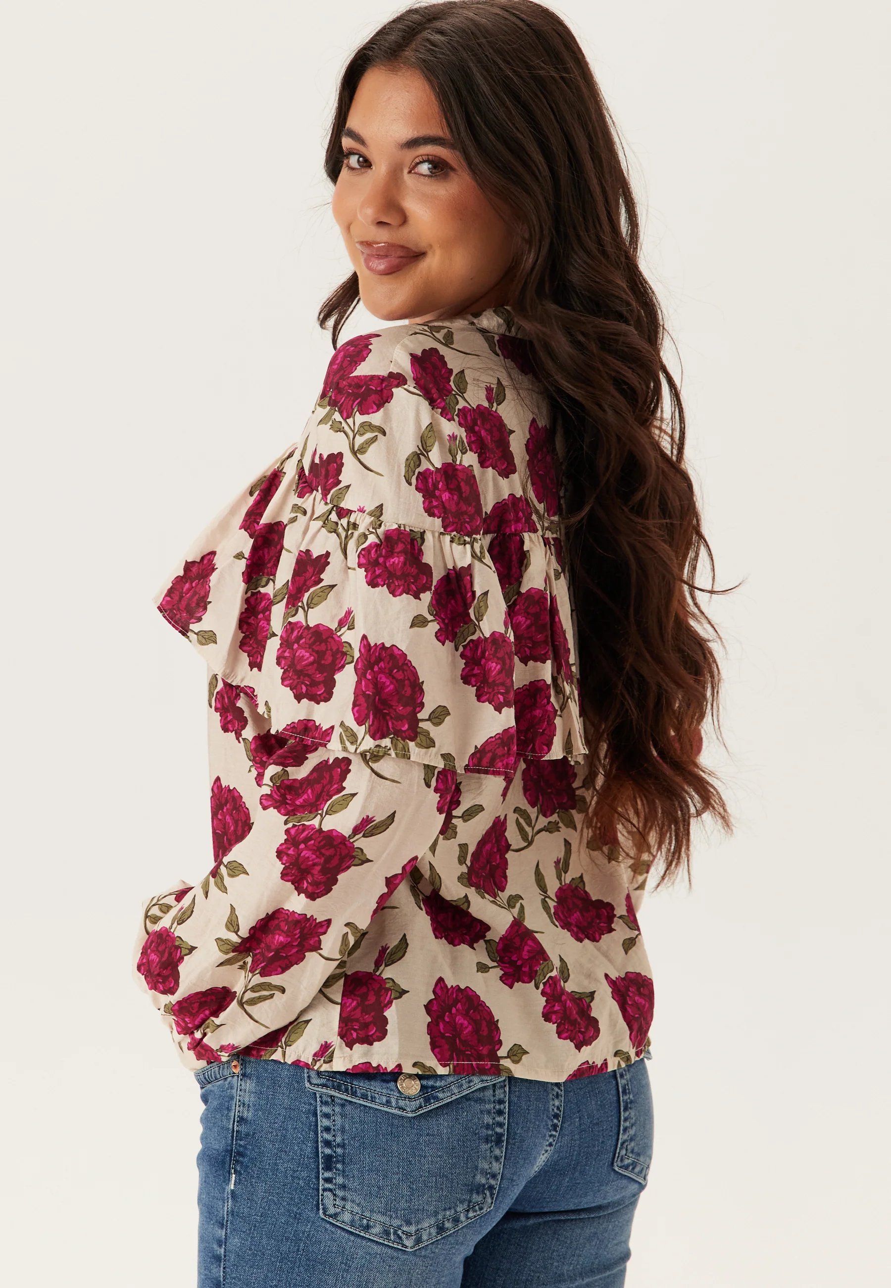 Printed Frill Blouse - Image 3