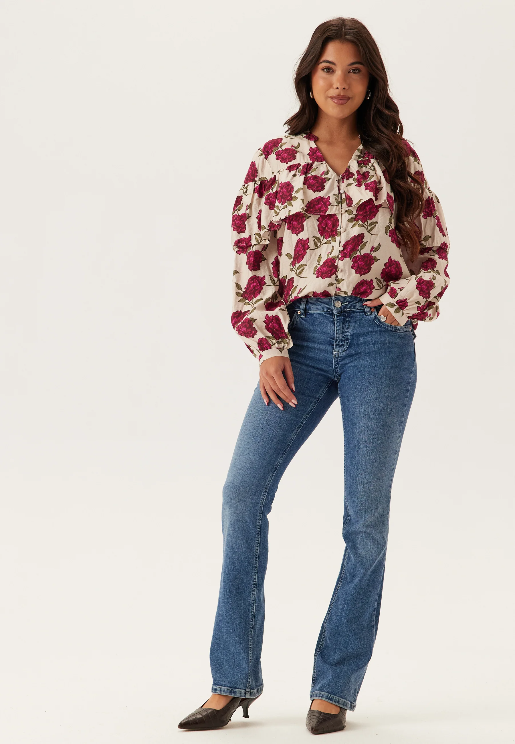 Printed Frill Blouse - Image 5
