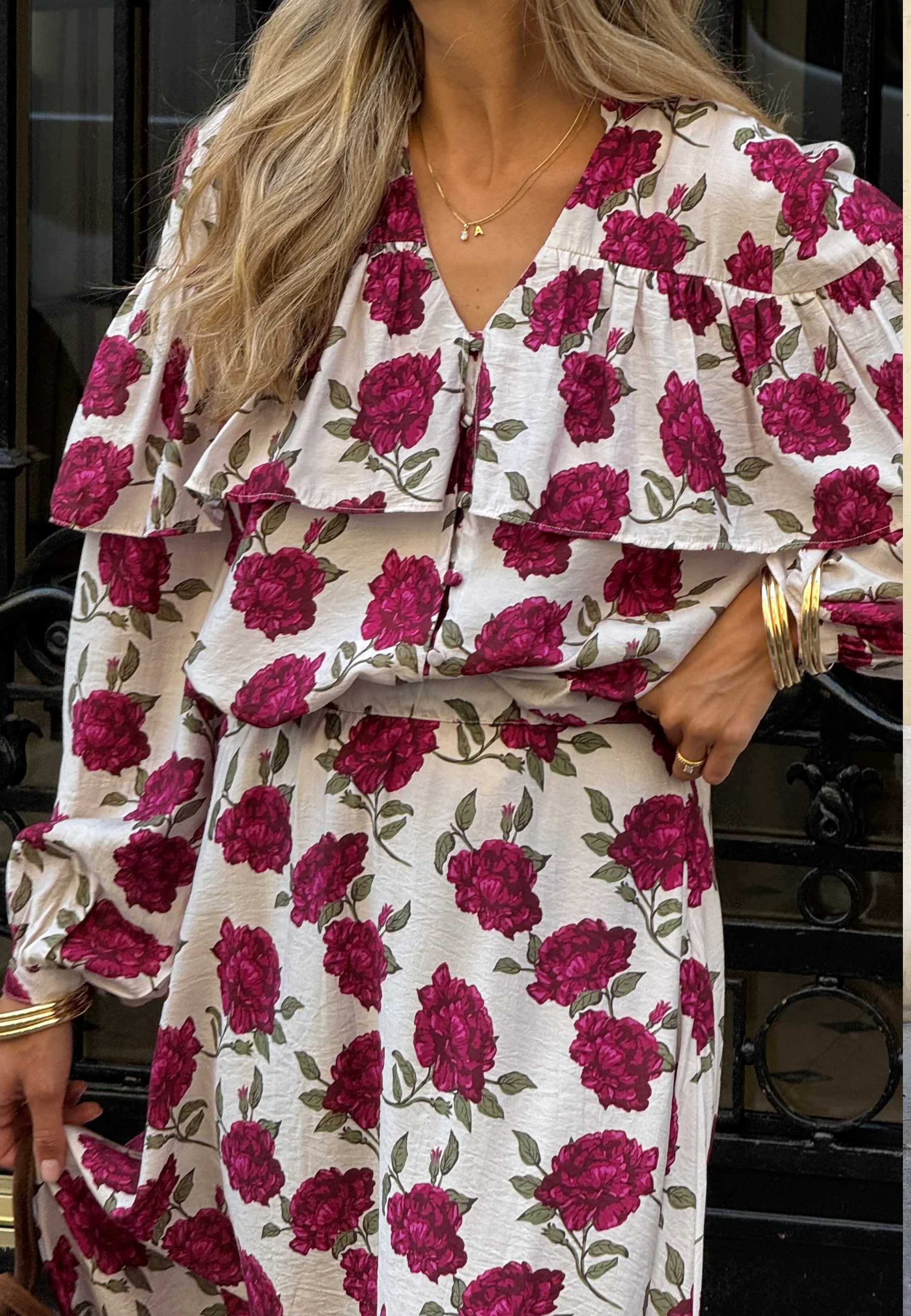 Printed Frill Blouse - Image 7