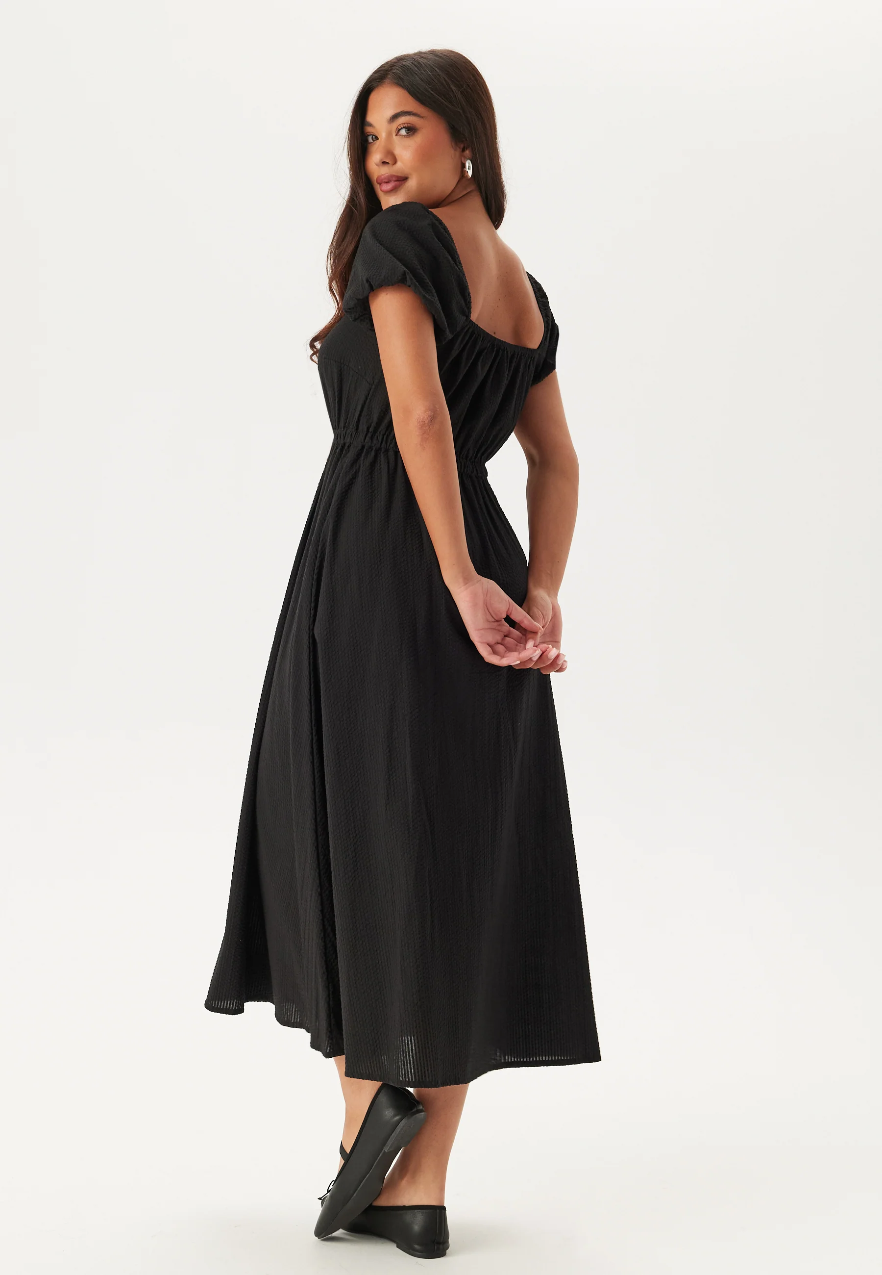 Puff Sleeve Cotton Dress - Image 2