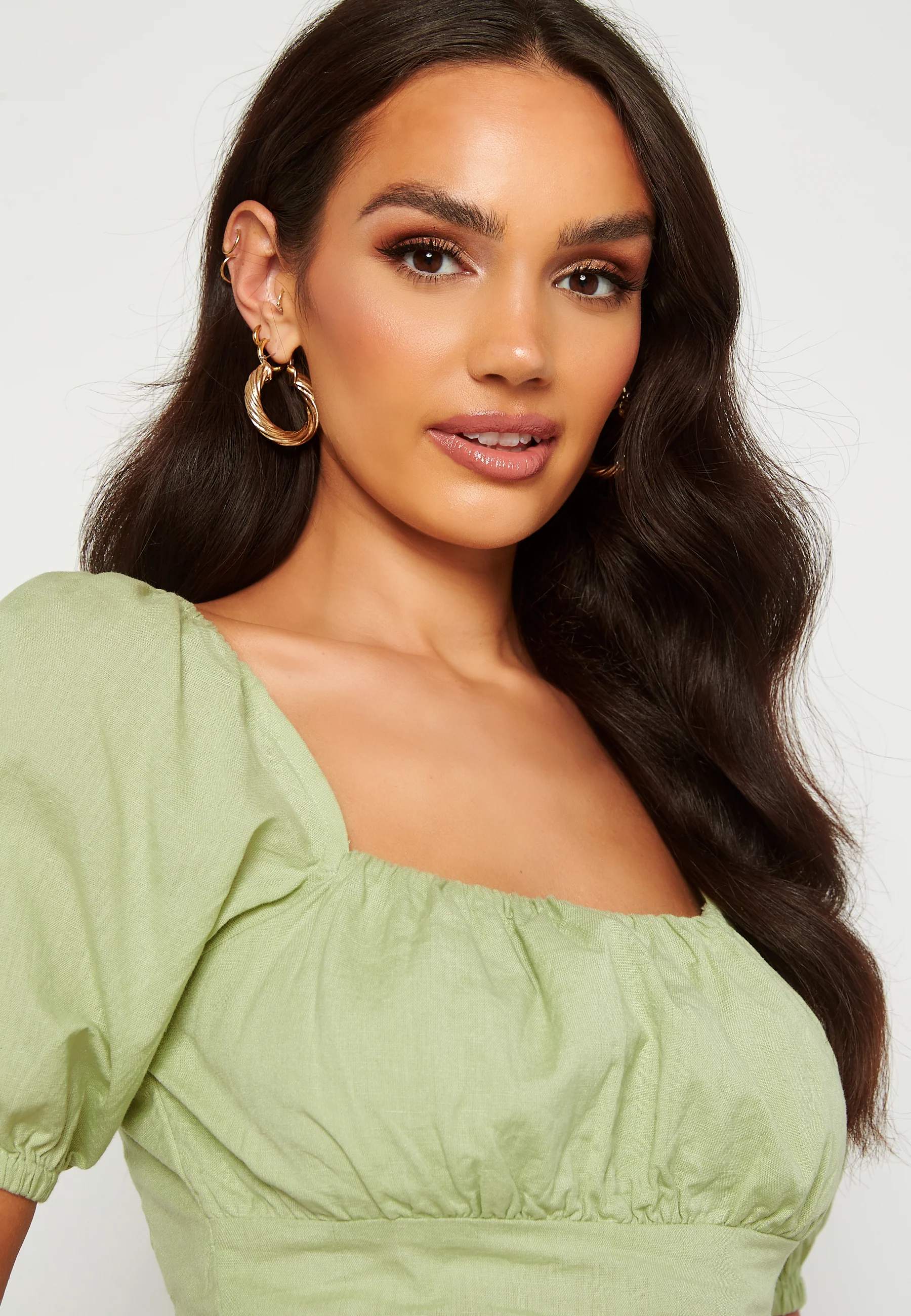 Puff Sleeve Cropped Top - Image 3