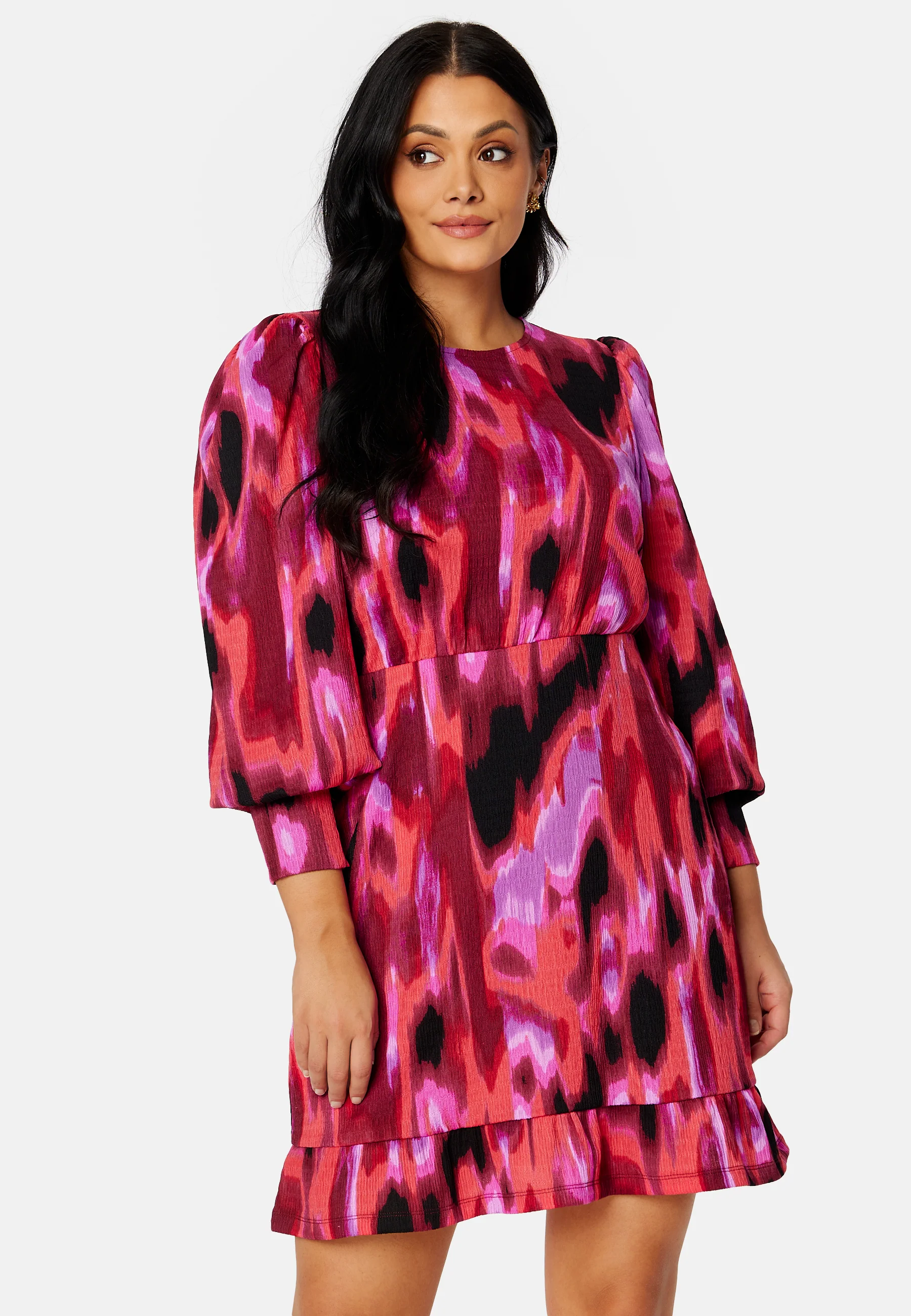 Puff Sleeve Flounce Dress - Image 7