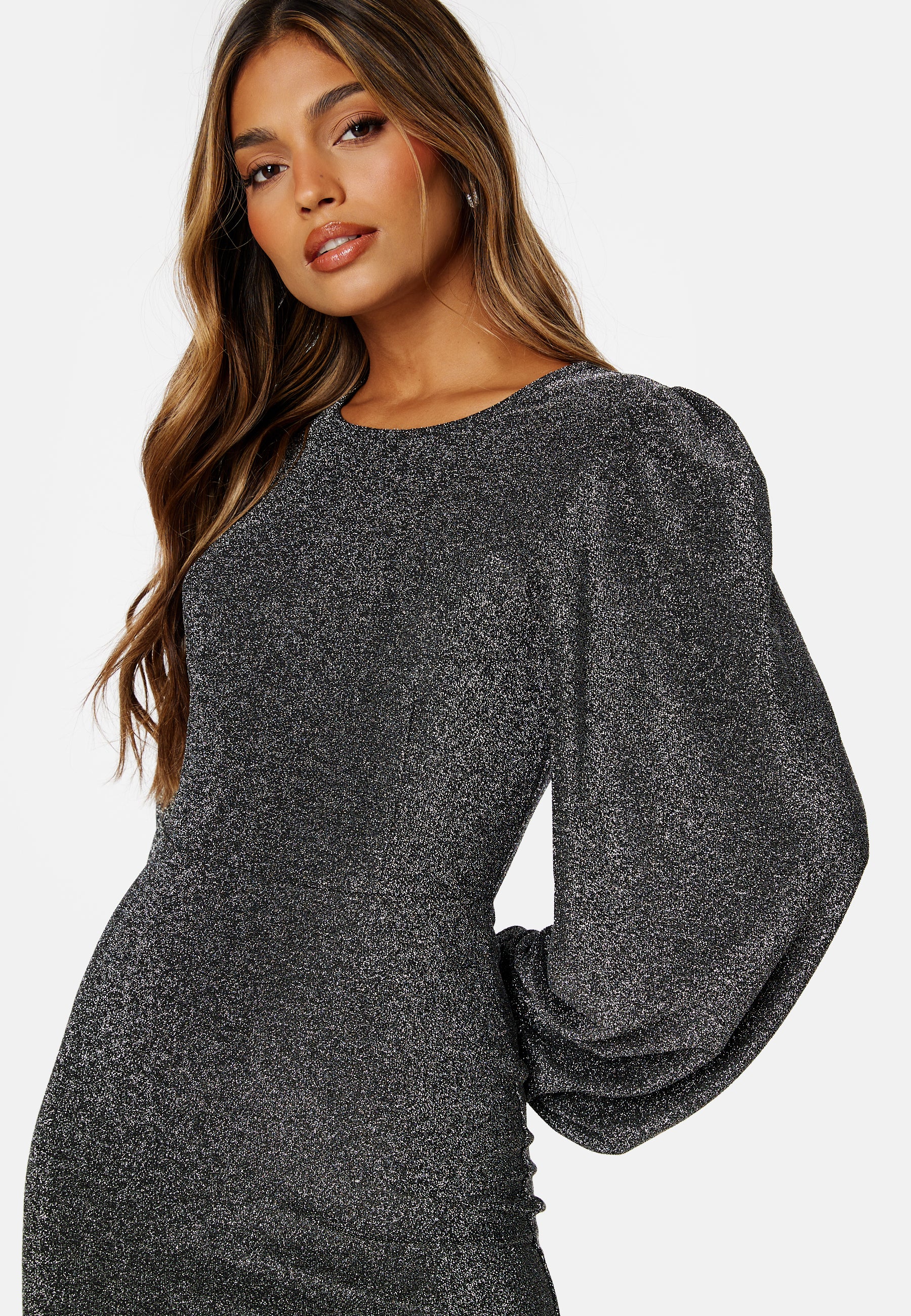 Puff Sleeve Sparkling Dress - Image 4