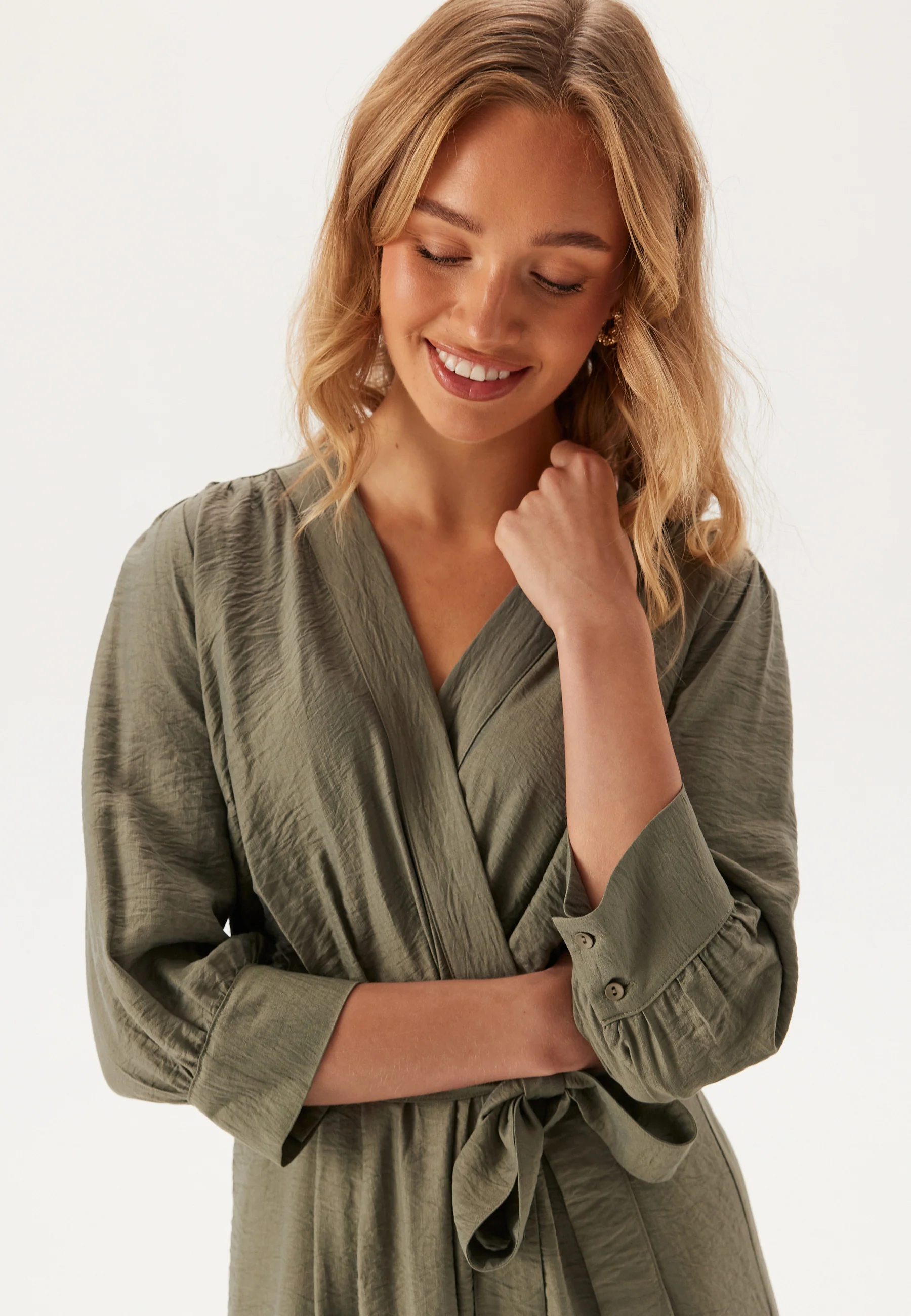 Puff Sleeve Structured Dress - Image 2
