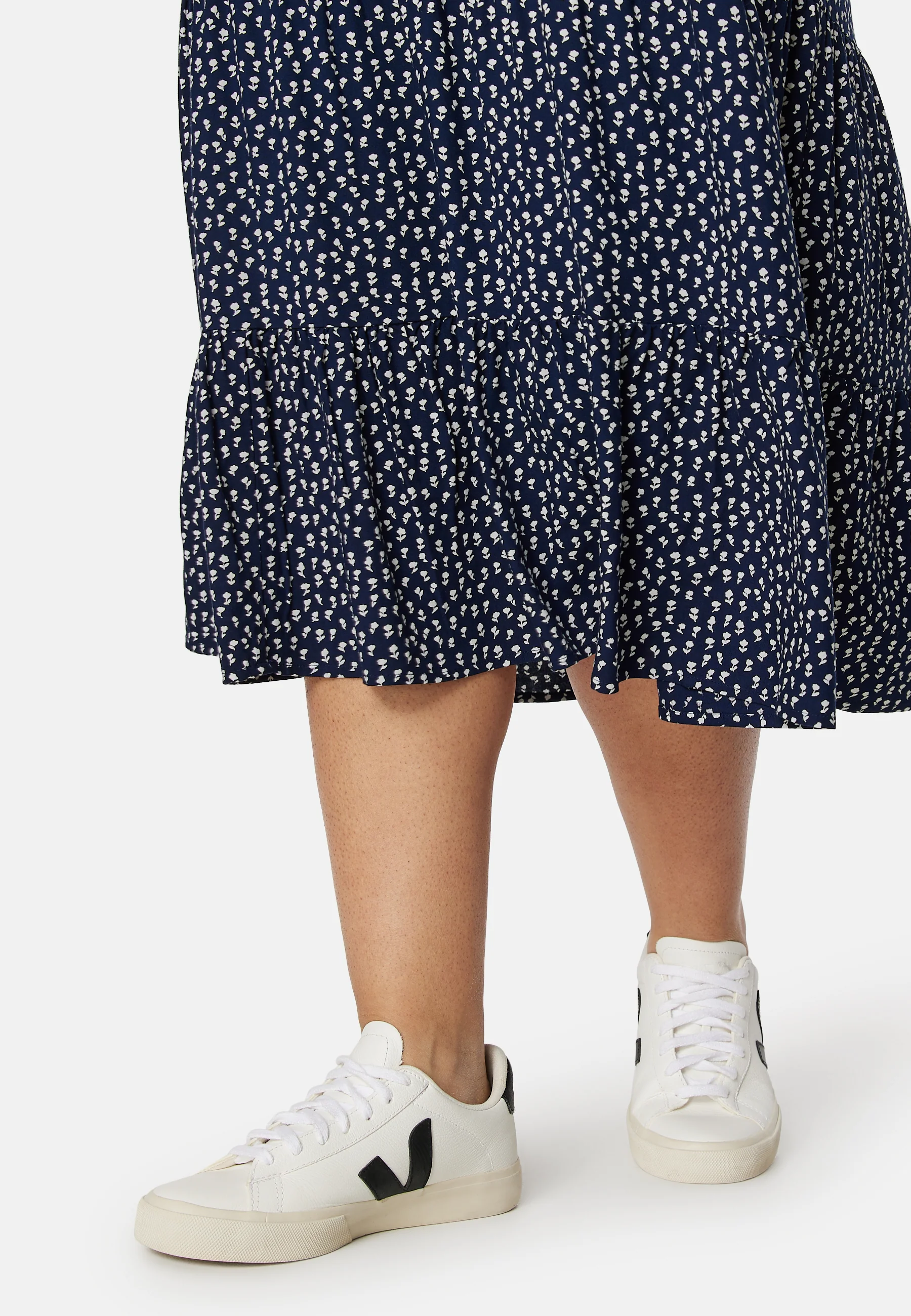 Puff Sleeve Viscose Midi Dress - Image 6