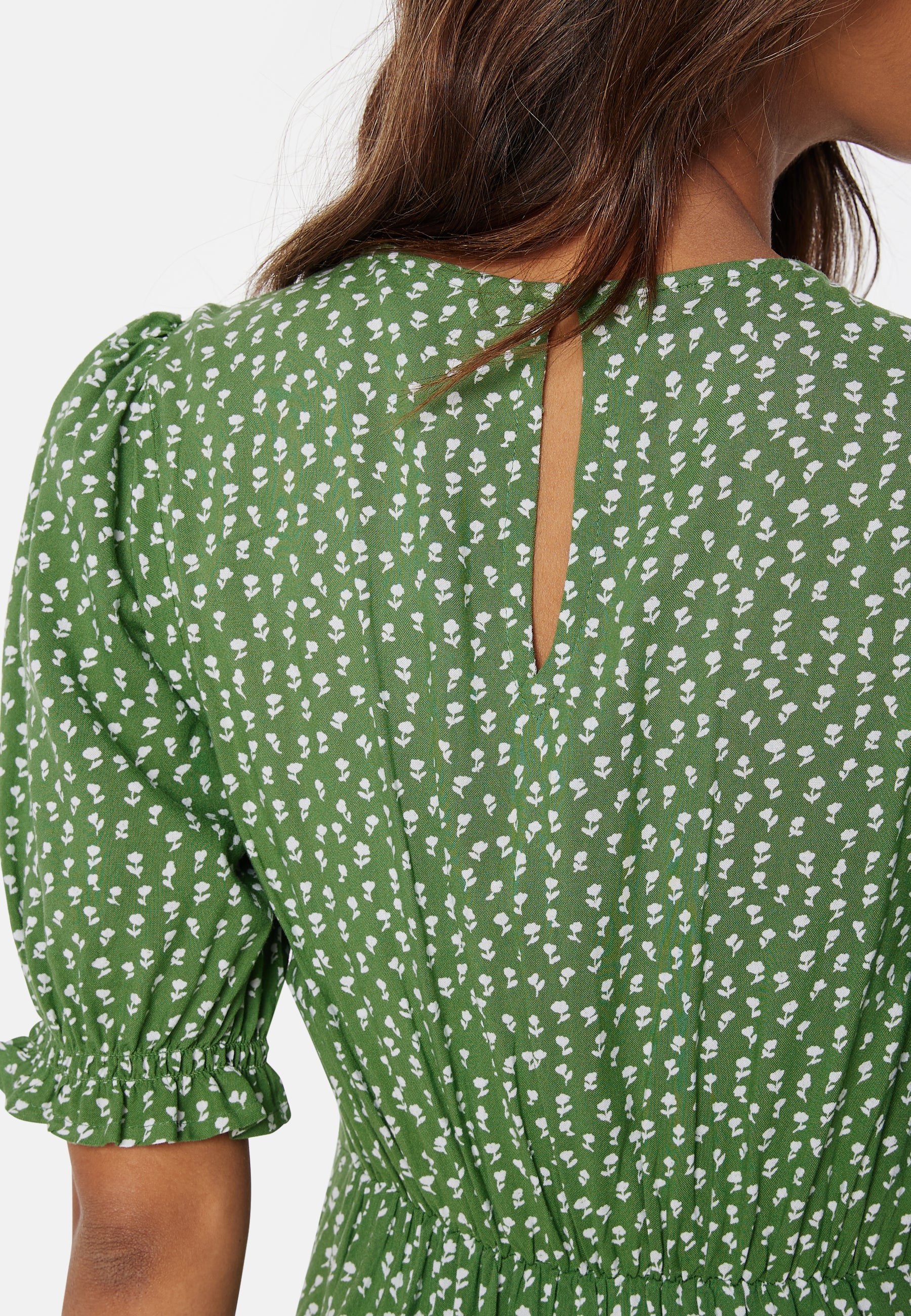 Puff Sleeve Viscose Midi Dress - Image 5
