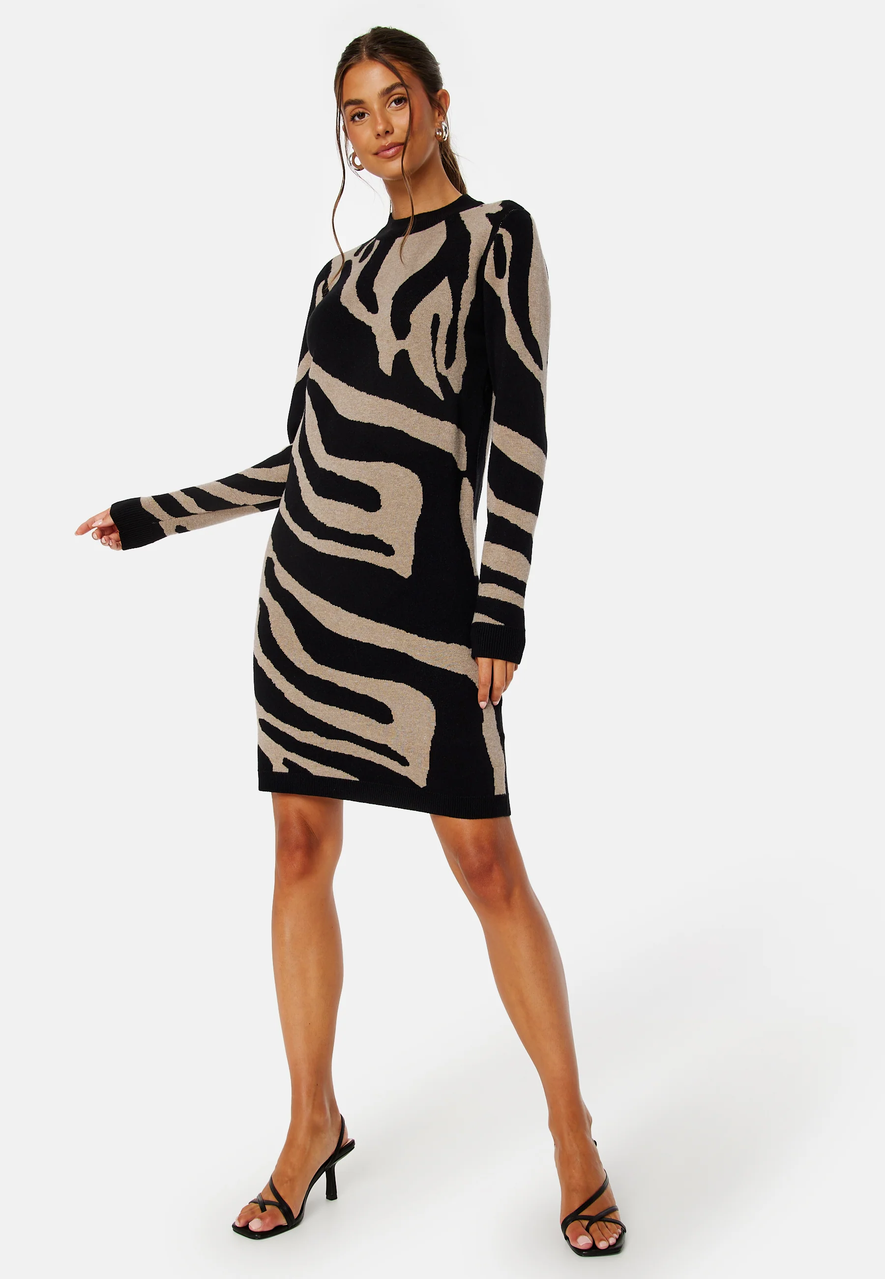 Ray L/S Knit Dress AOP - Image 2