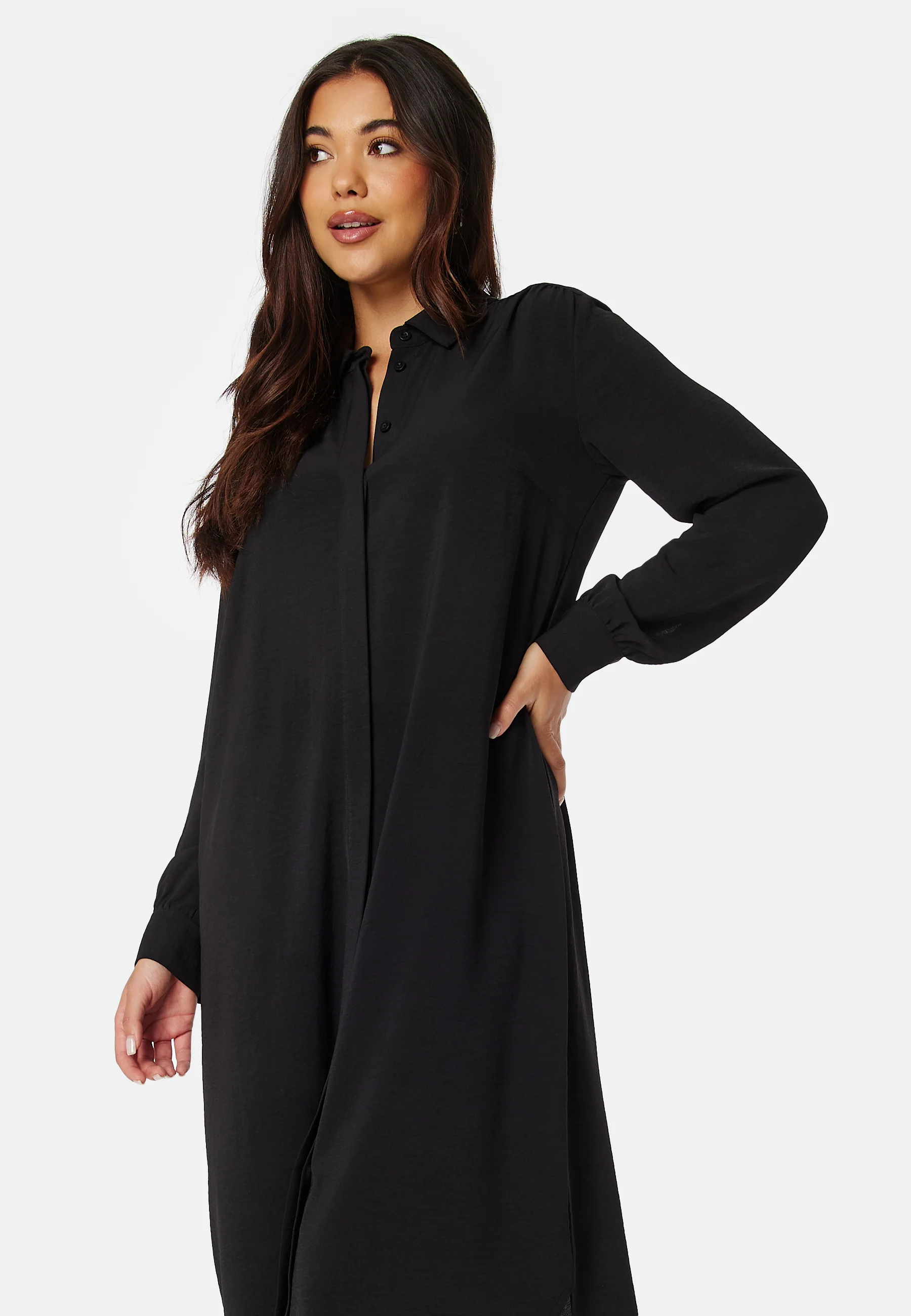 Relaxed L/S Shirt Dress - Image 2