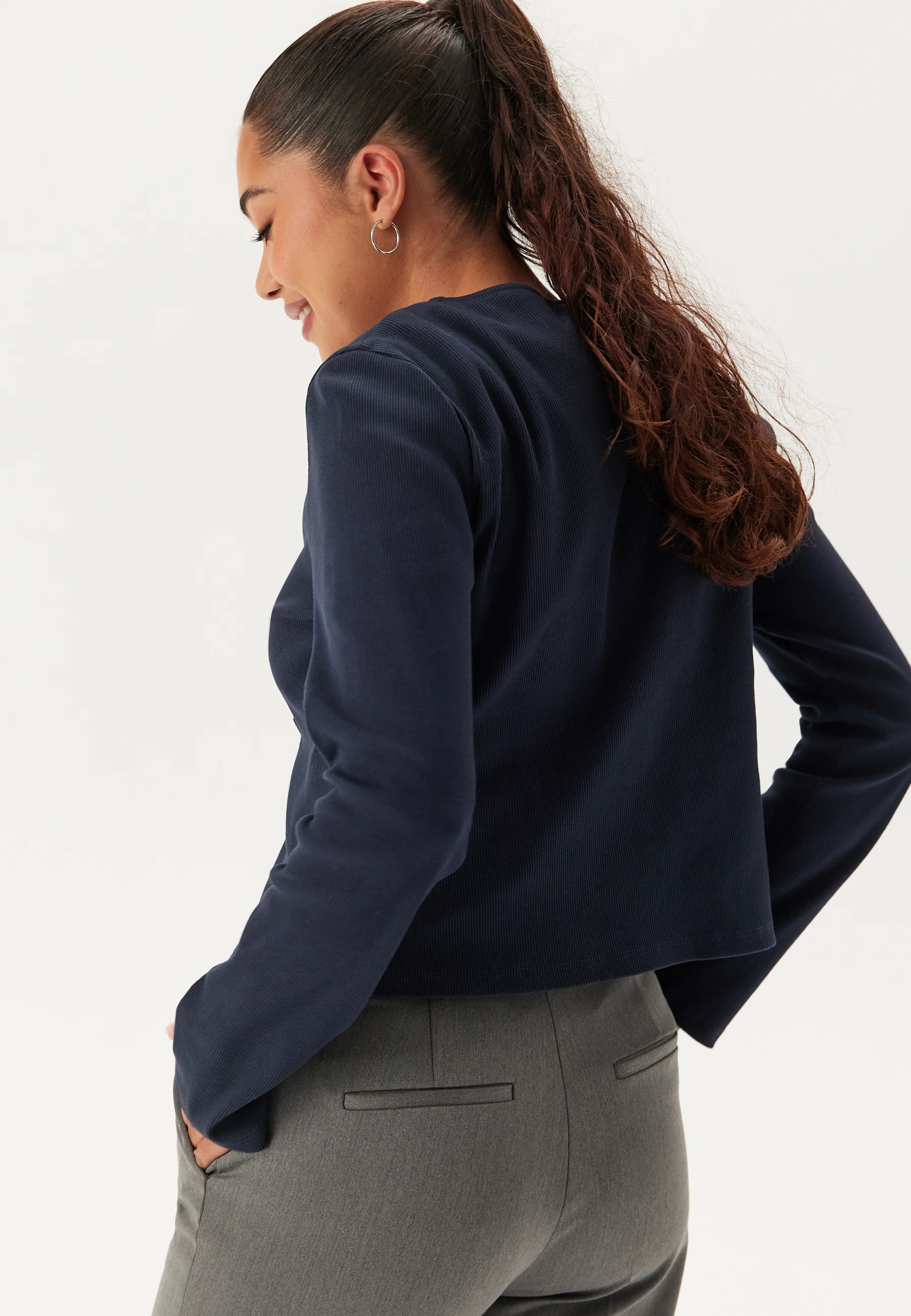 Rib Bow Cardigan - Image 2