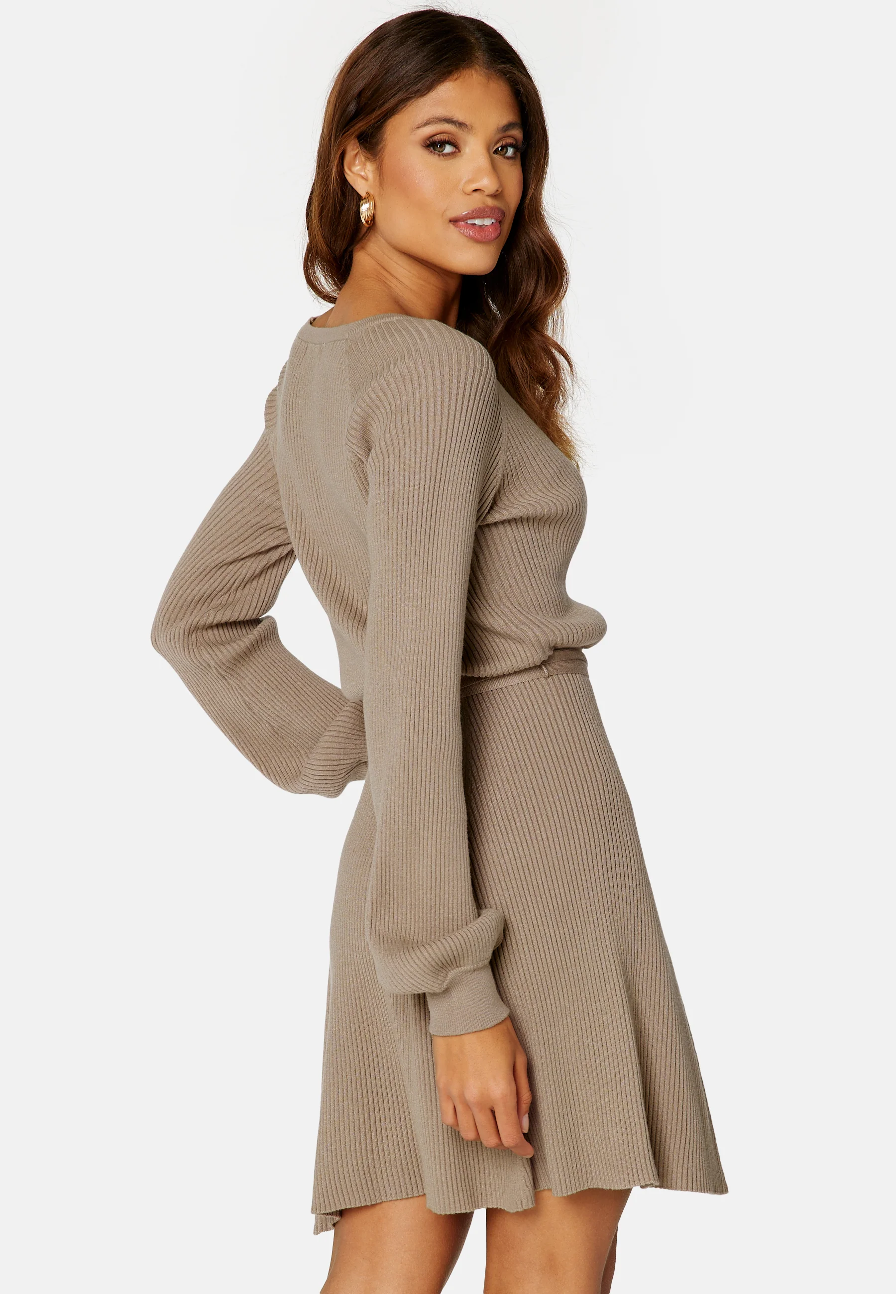 Rib Knitted Skater Dress - Image 2
