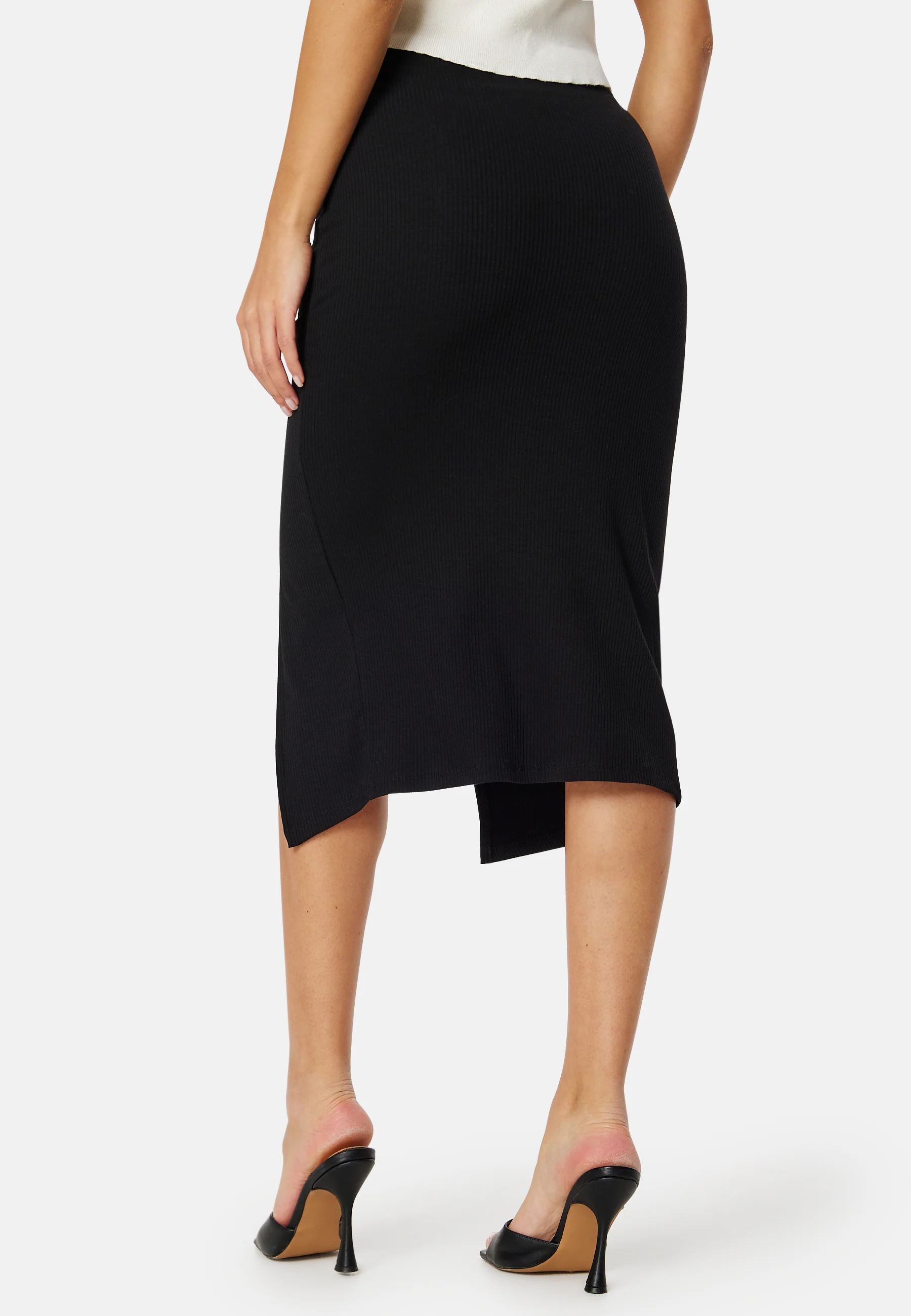 Rib Slit Midi Skirt - Image 4