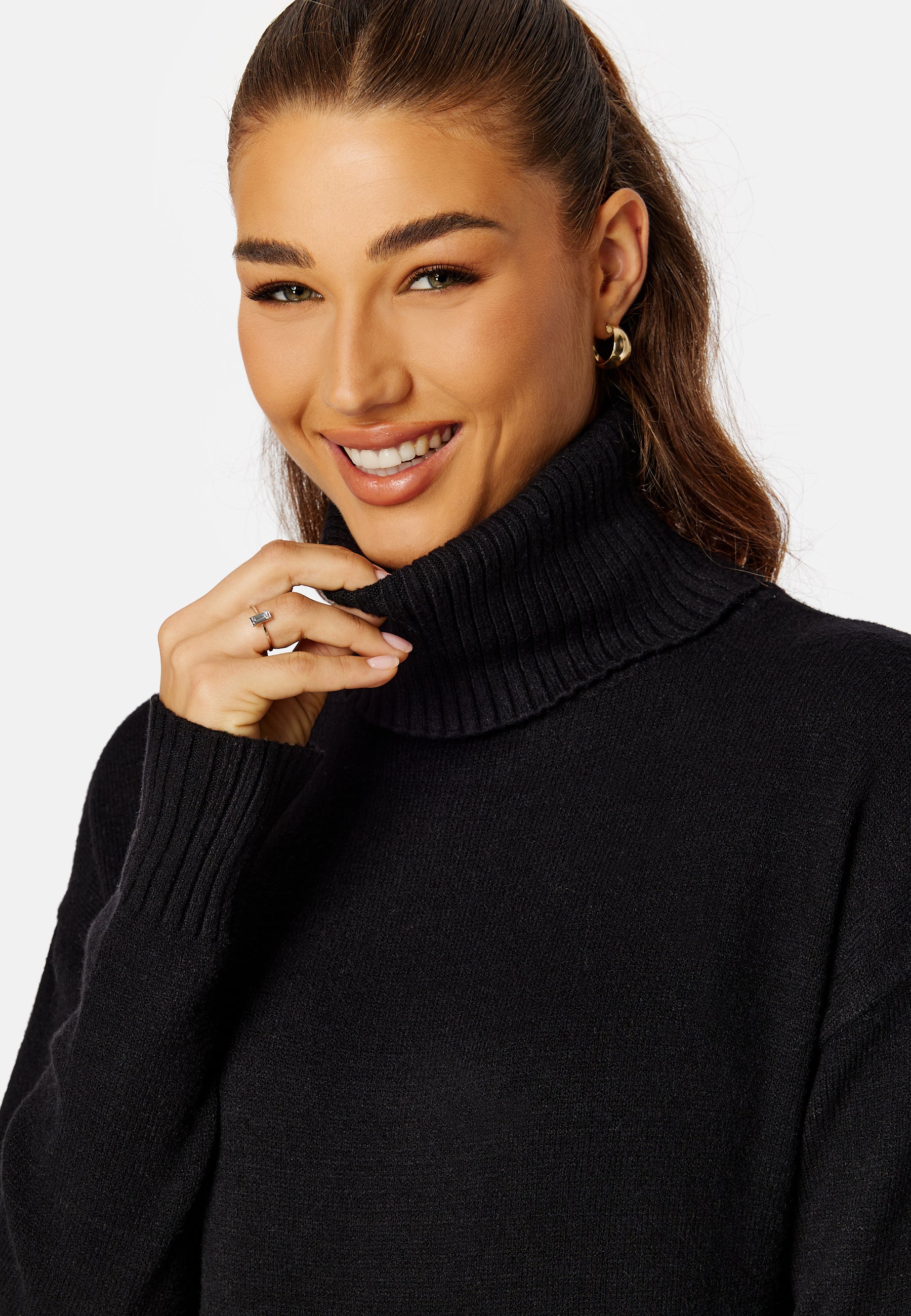 Rill Roll Neck L/S Midi Dress - Image 4