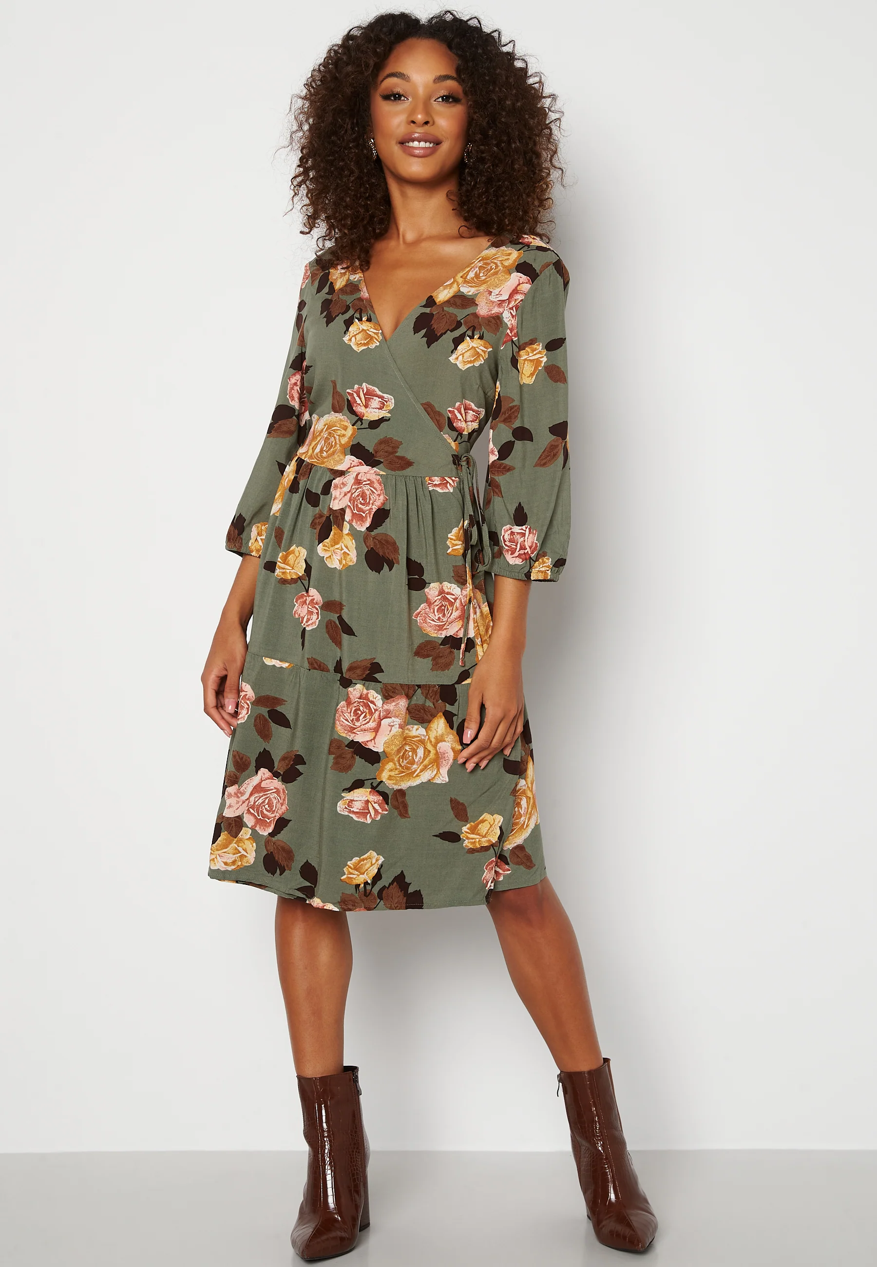 Rose 3/4 Wrap Dress - Image 2