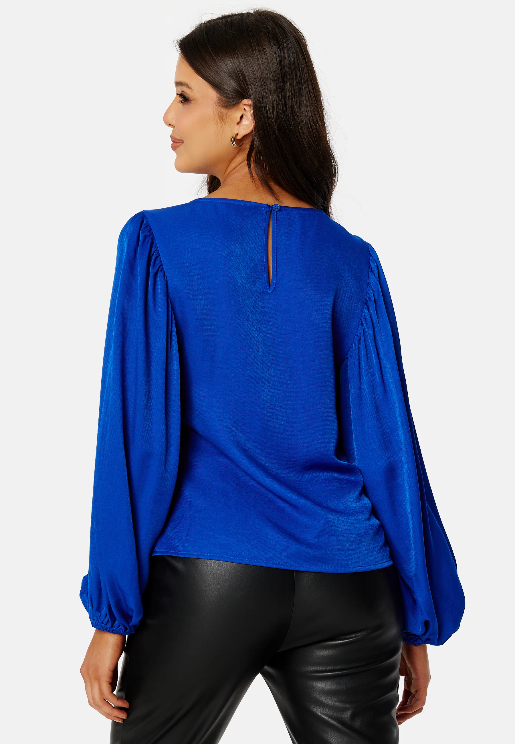 Round Neck Balloon Sleeve Blouse - Image 4