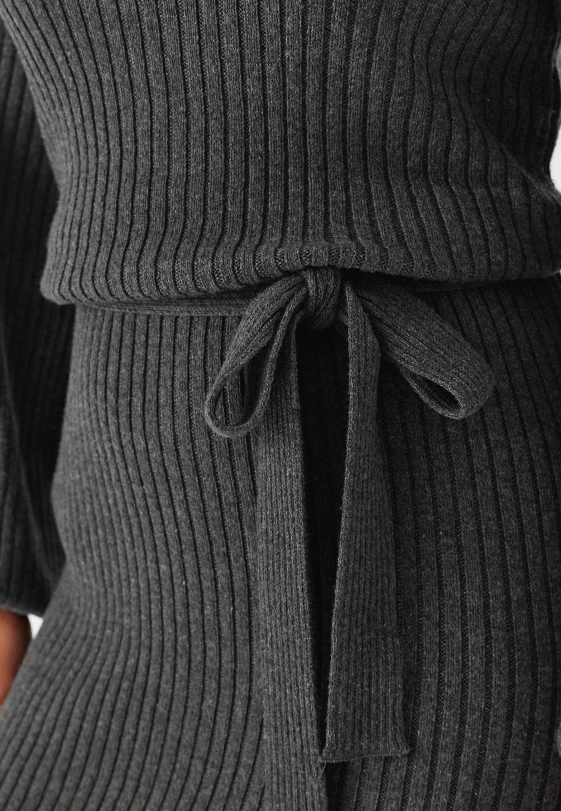 Round Neck Rib Knitted Midi Dress - Image 4