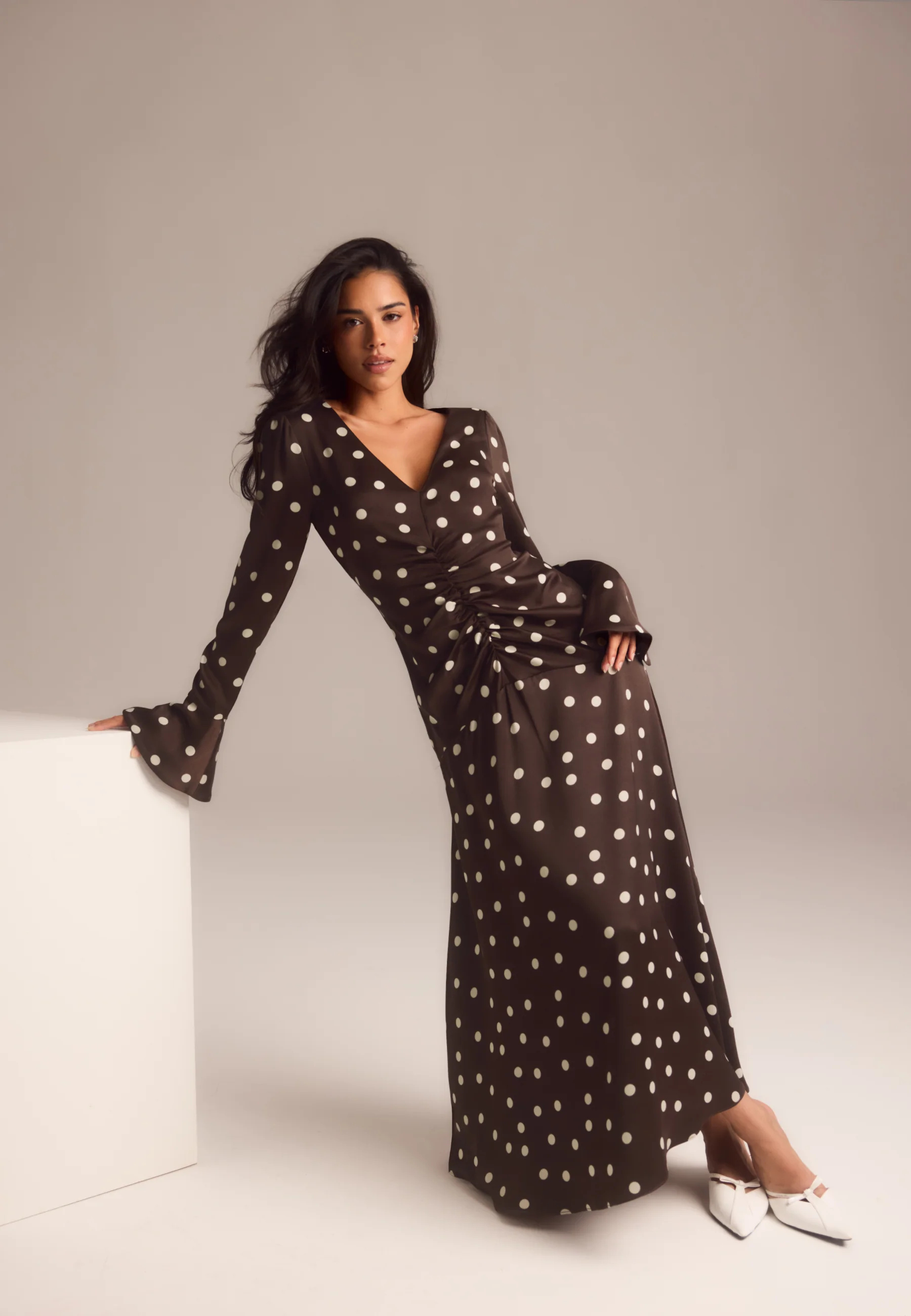 Ruched Front Midi Dress