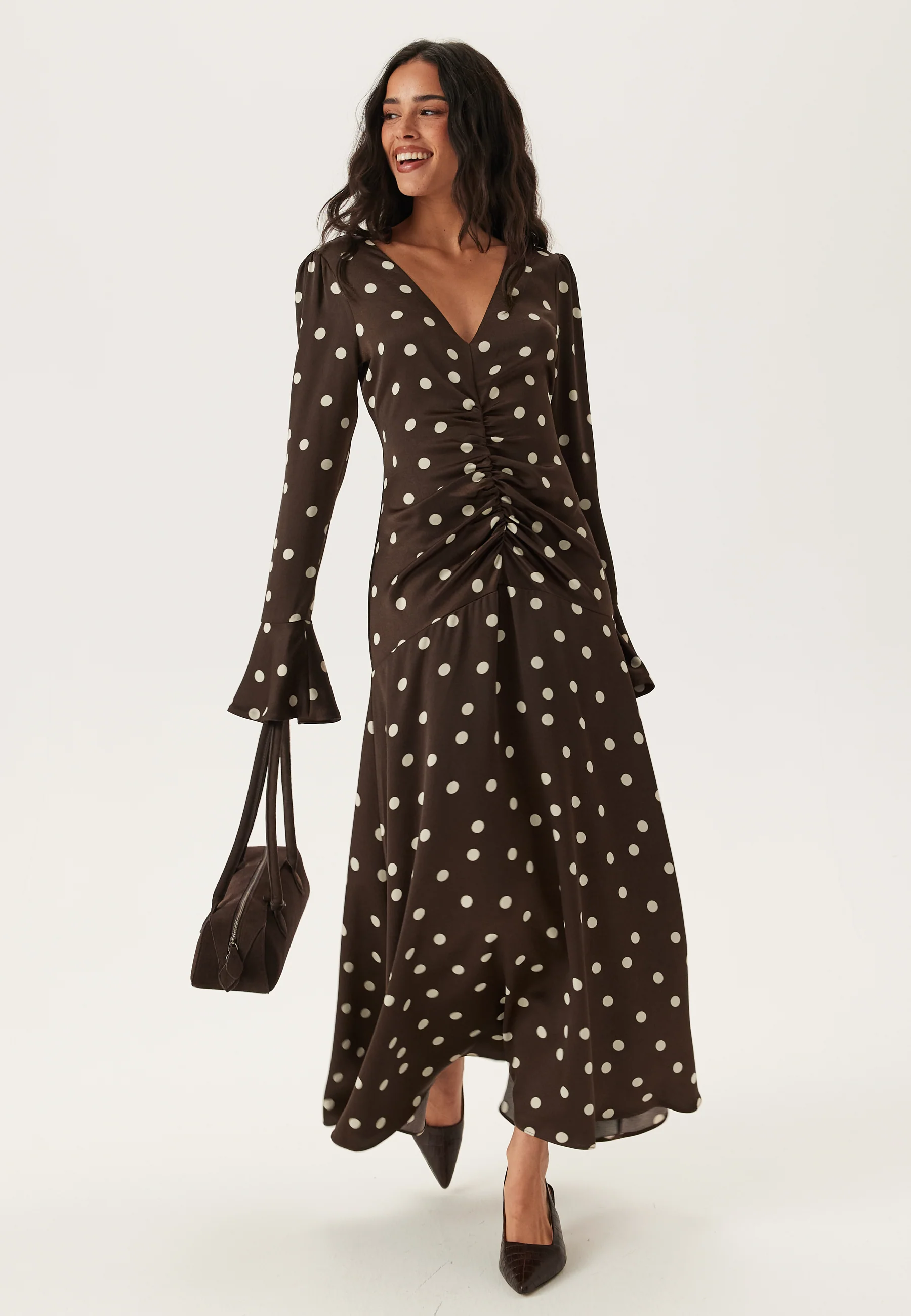 Ruched Front Midi Dress - Image 3
