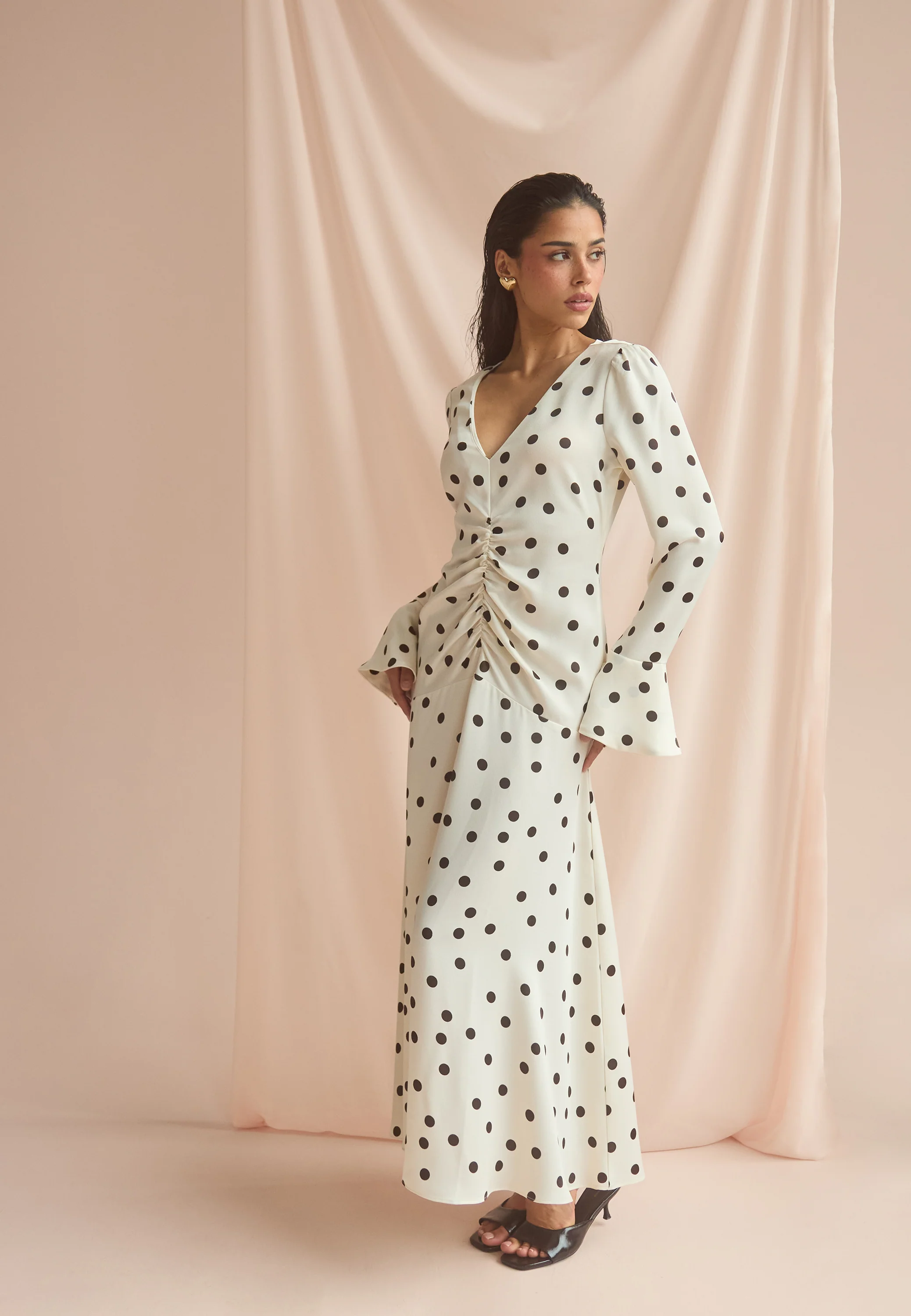 Ruched Front Midi Dress - Image 3