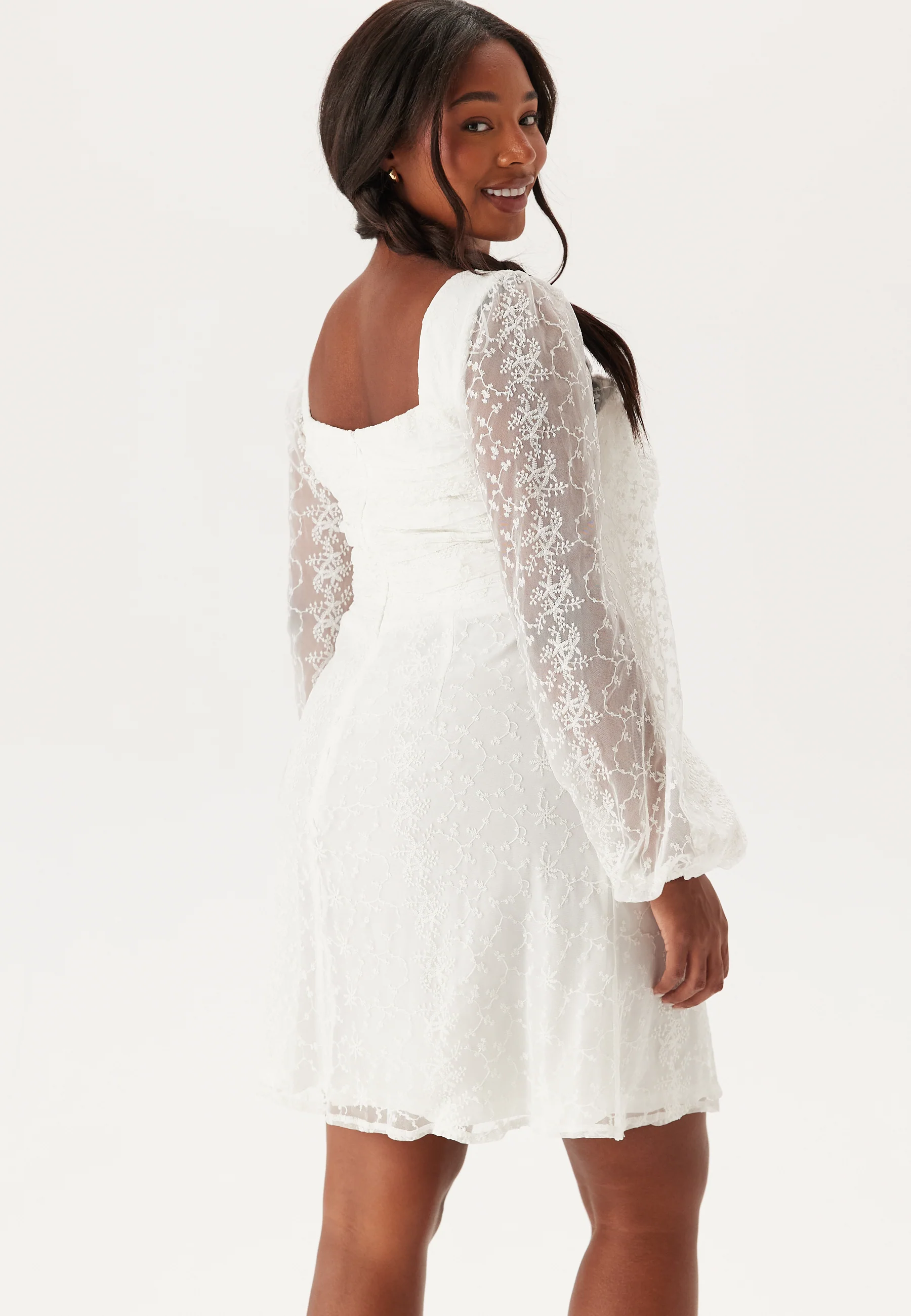Ruched L/S Short Dress - Image 7