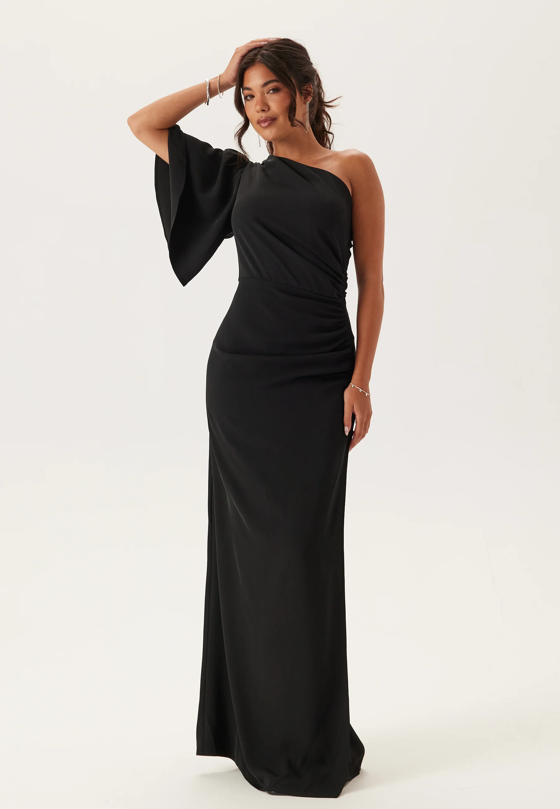 Ruched One Shoulder Gown - Image 2