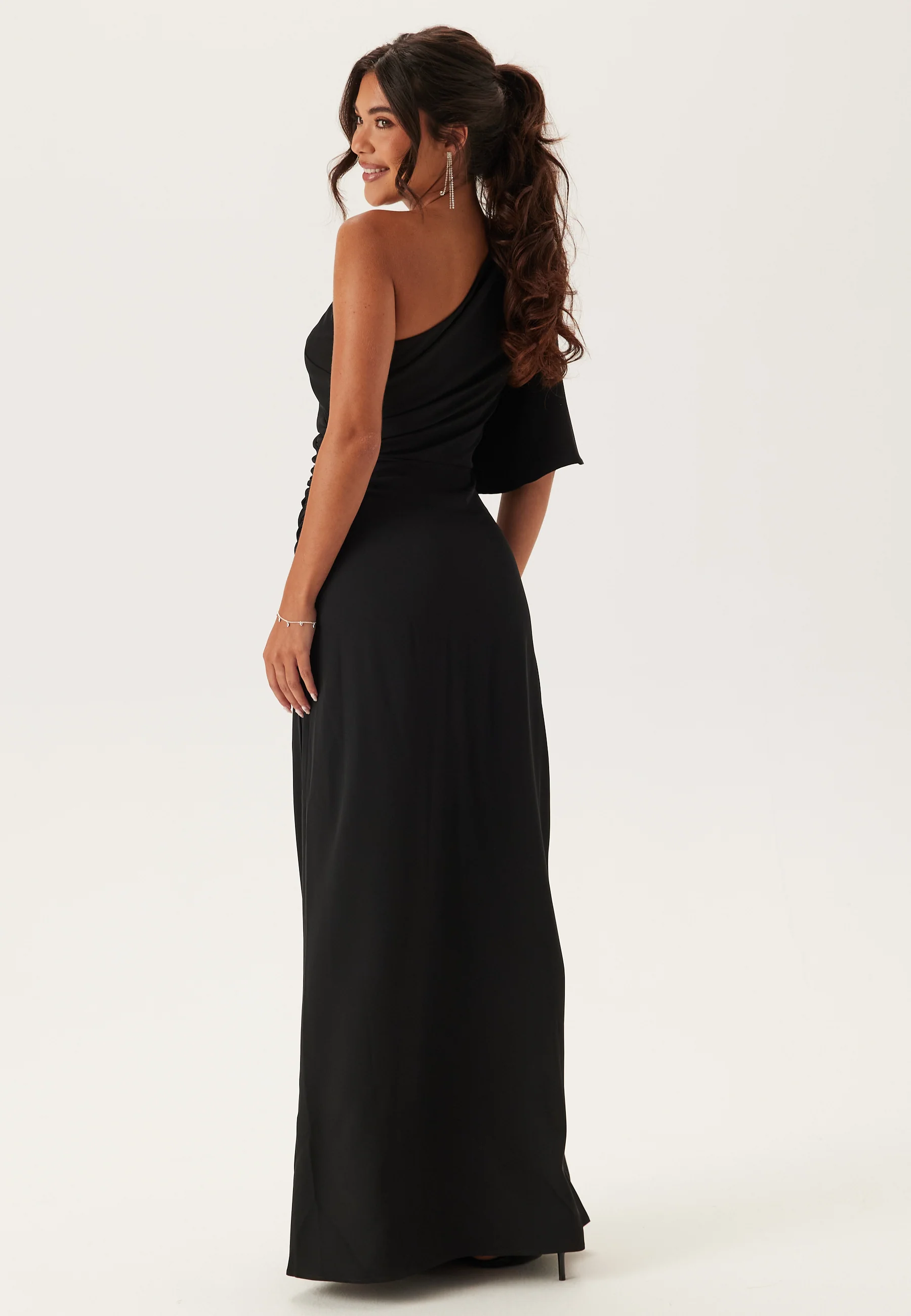 Ruched One Shoulder Gown - Image 3