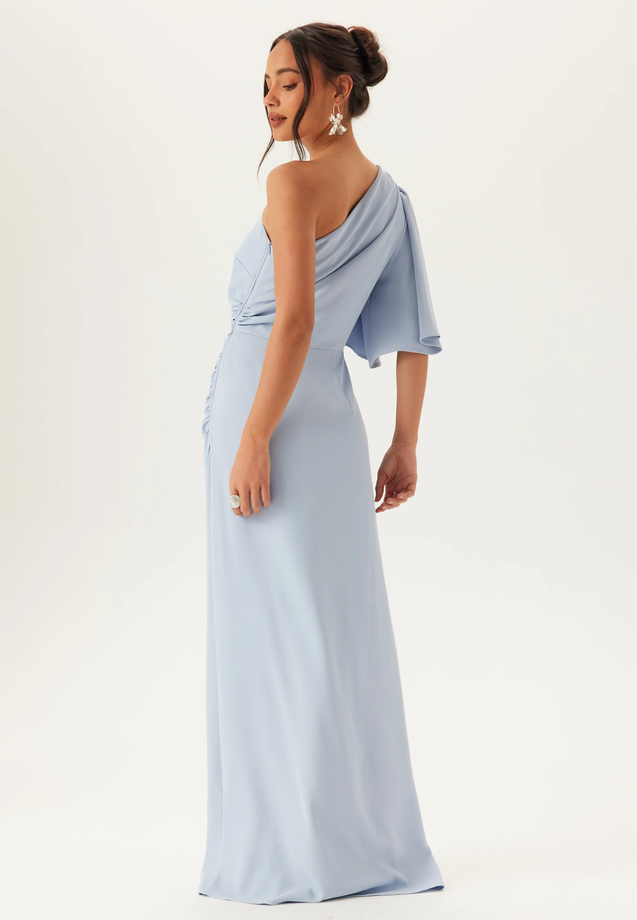 Ruched One Shoulder Gown - Image 3