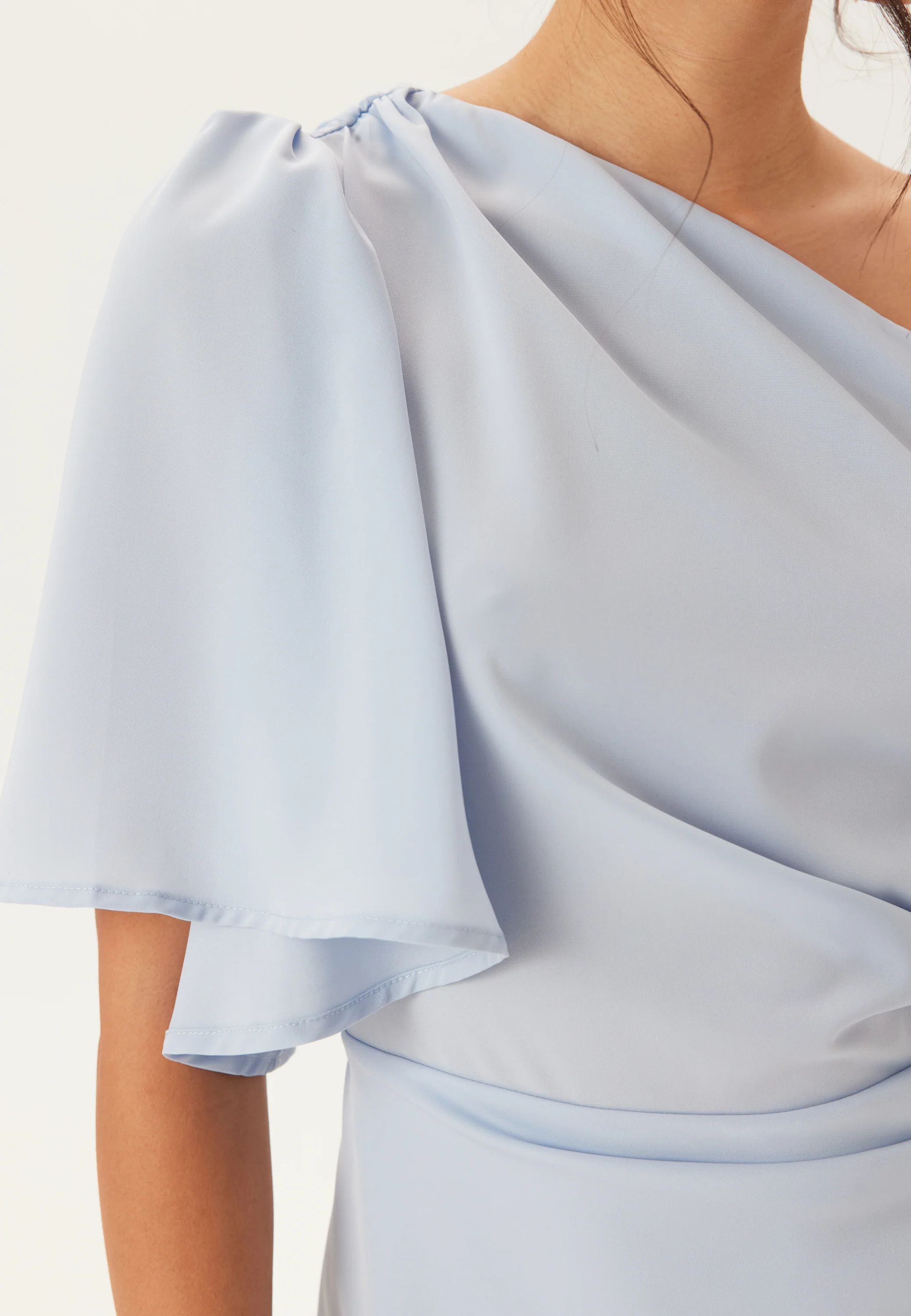 Ruched One Shoulder Midi Dress - Image 3