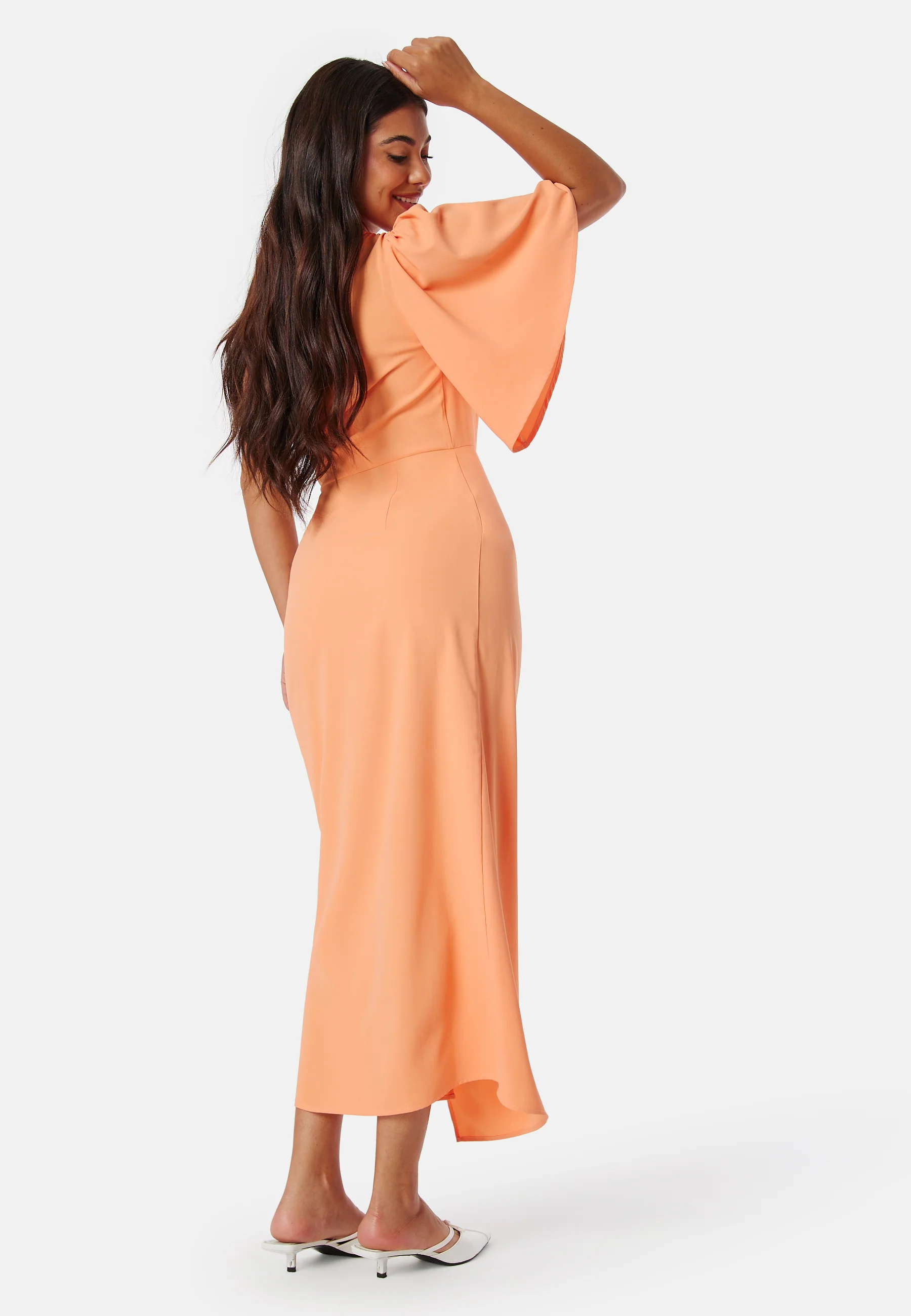 Ruched One Shoulder Midi Dress - Image 3