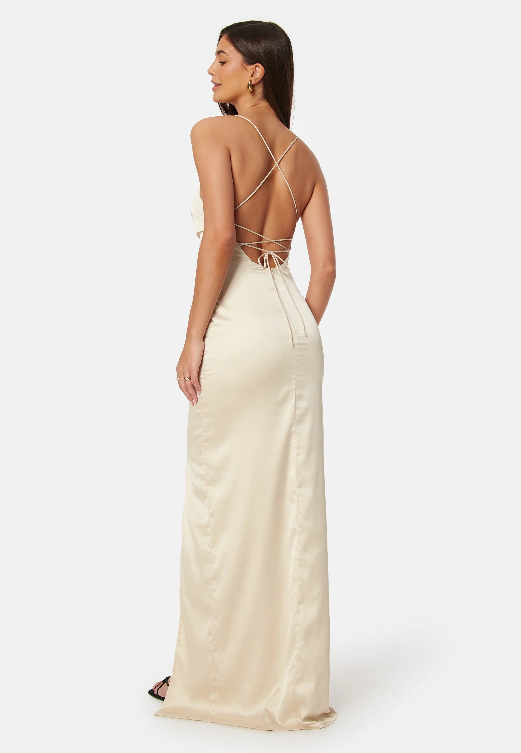 Ruched Satin Strap Gown - Image 2