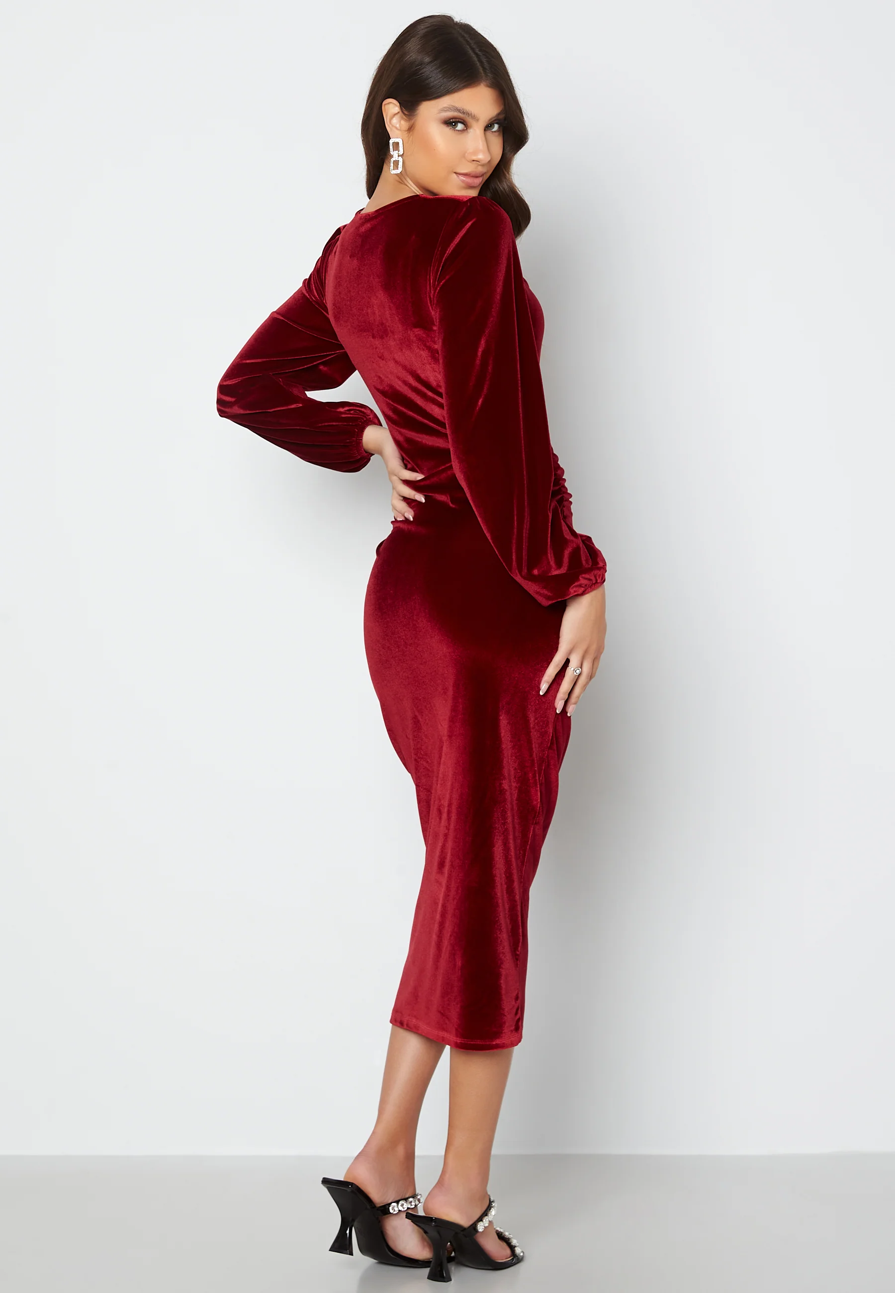 Rudina puff sleeve velvet dress - Image 2