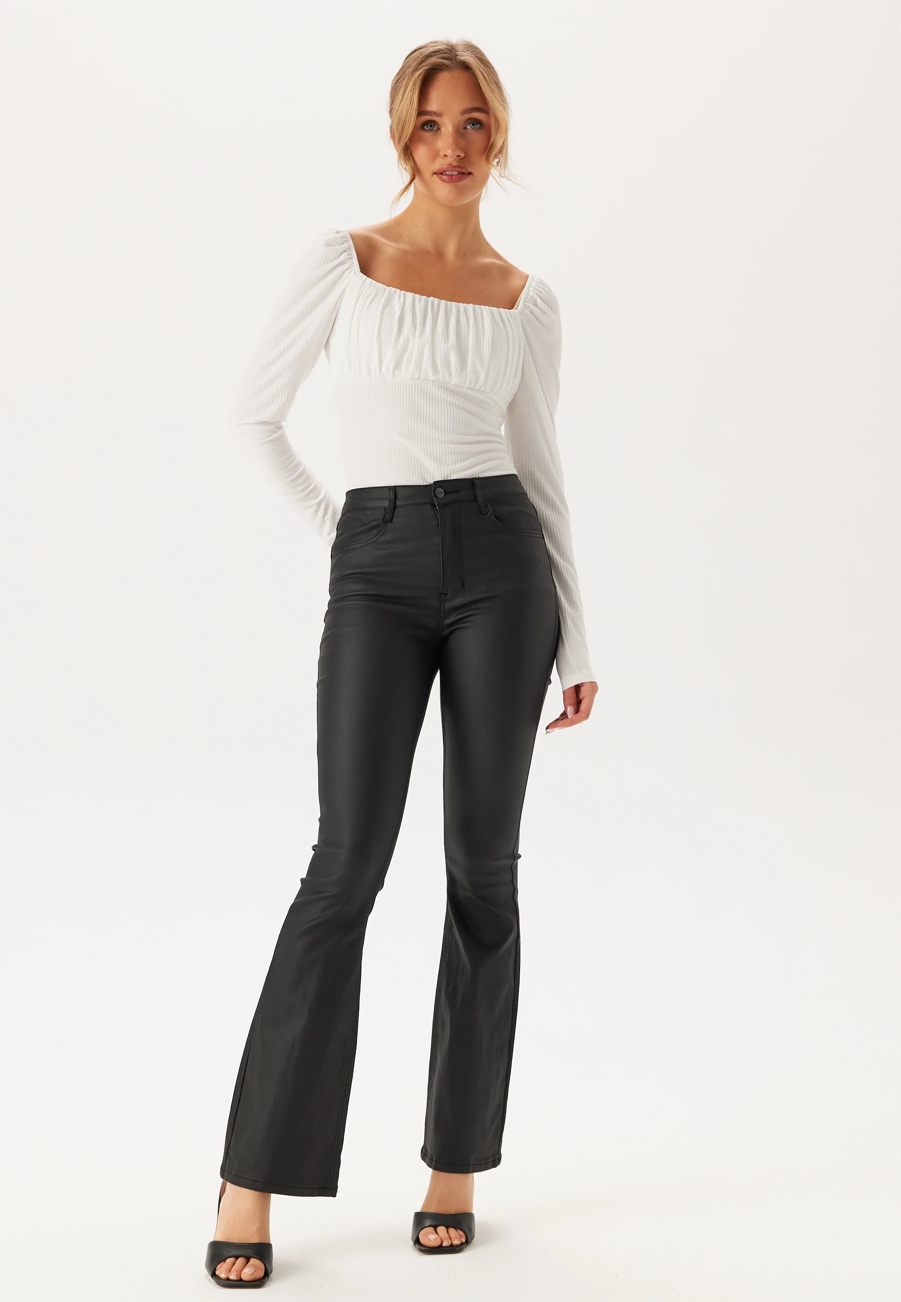 Rushed Square Neck Long Sleeve Top - Image 3
