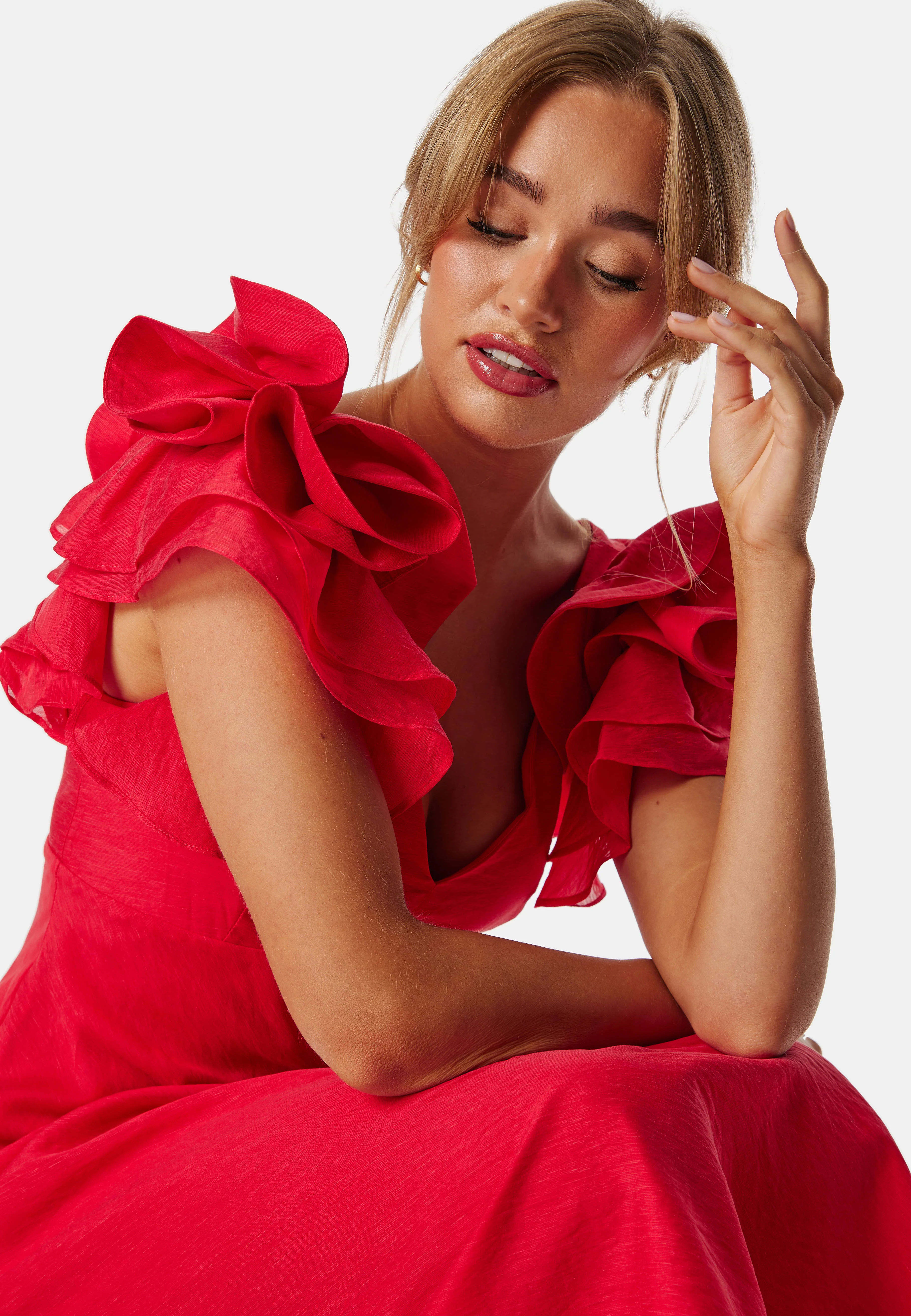 Rylie Ruffle Shoulder Midi Dre - Image 3