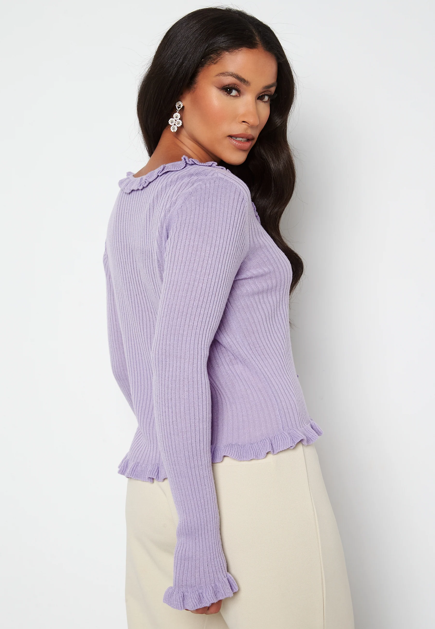 Salli V-Neck Frill Cardigan - Image 4