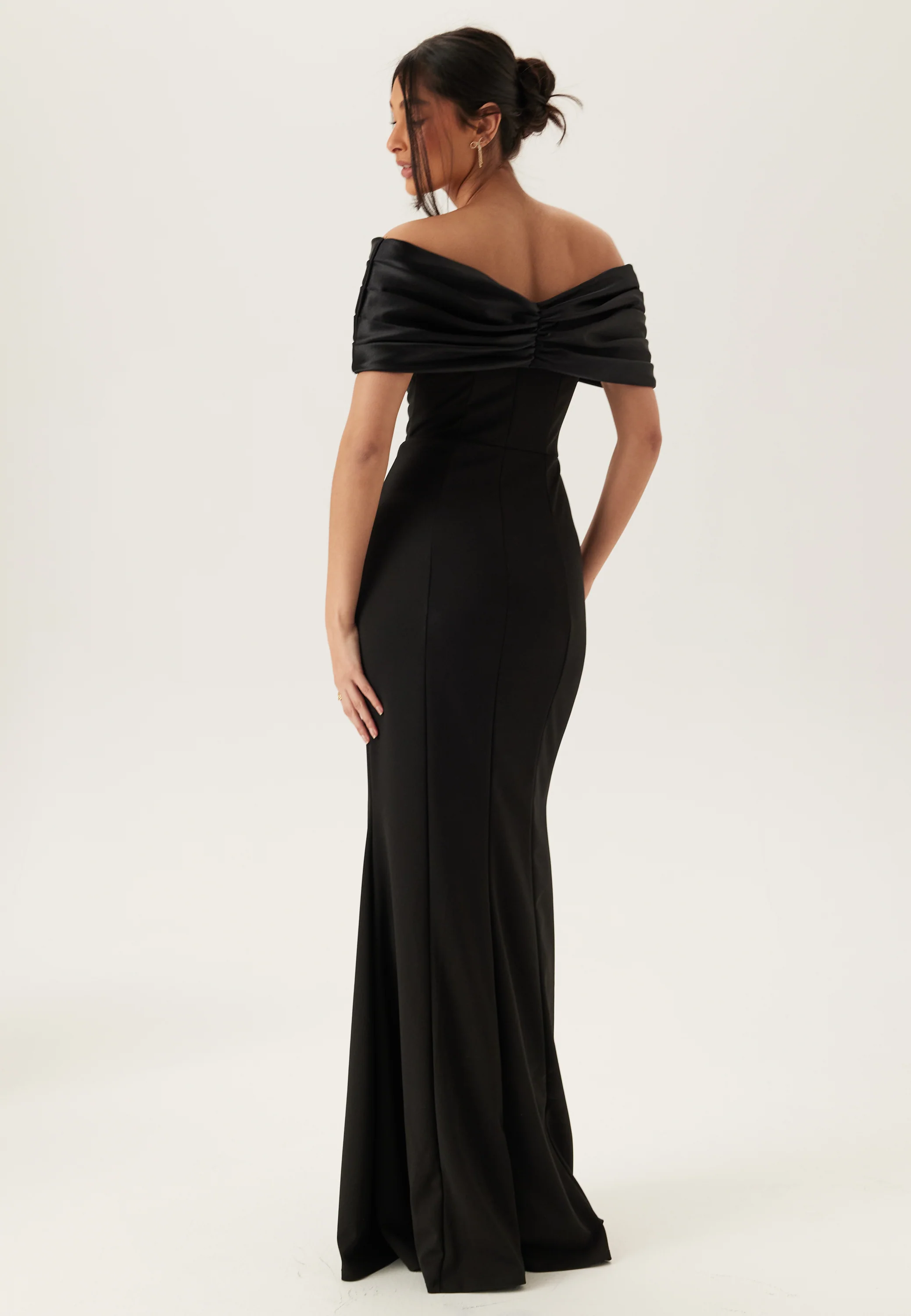 Satin Bow Off Shoulder Gown - Image 3