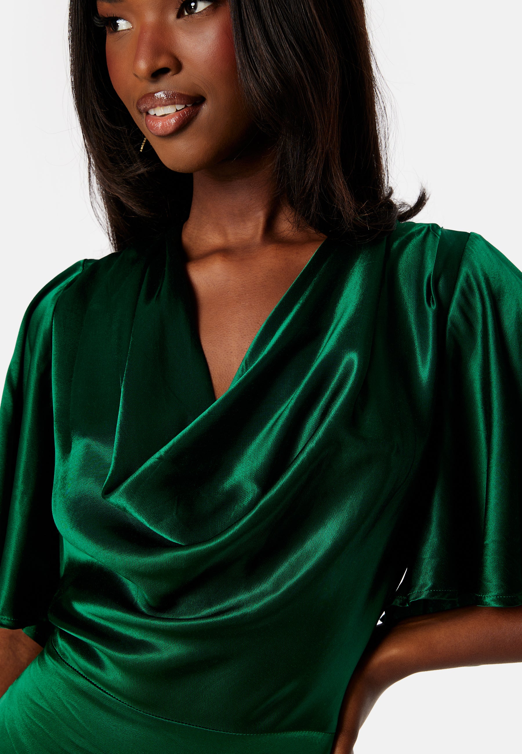 Satin Cowl Front Maxi Dress - Image 4