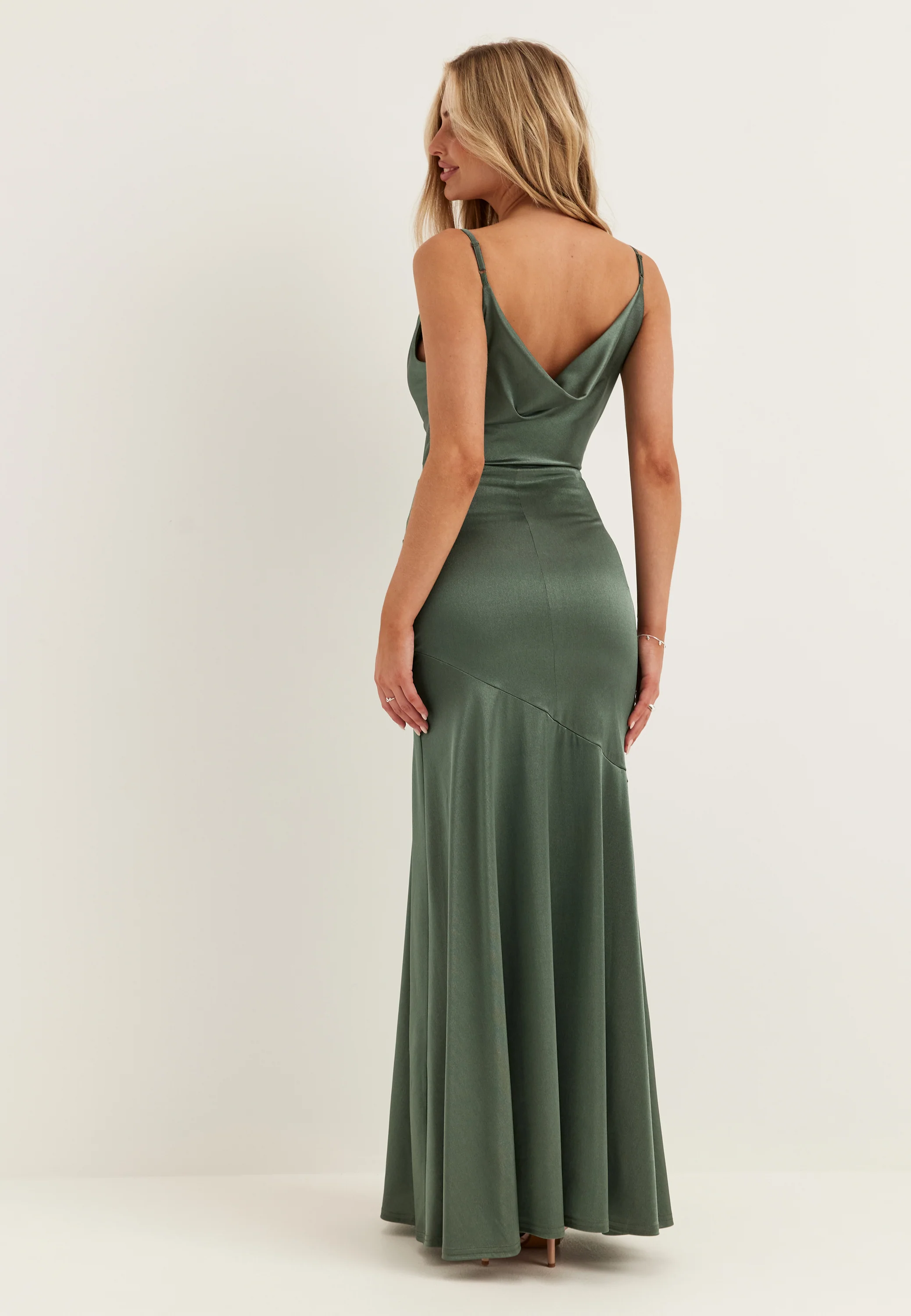 Satin Cowl Neck Maxi Dress - Image 2