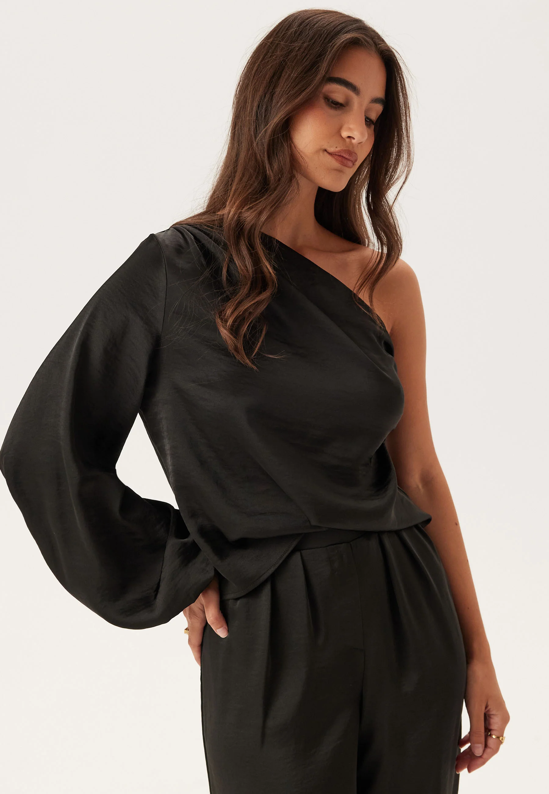 Satin One Shoulder Blouse - Image 4