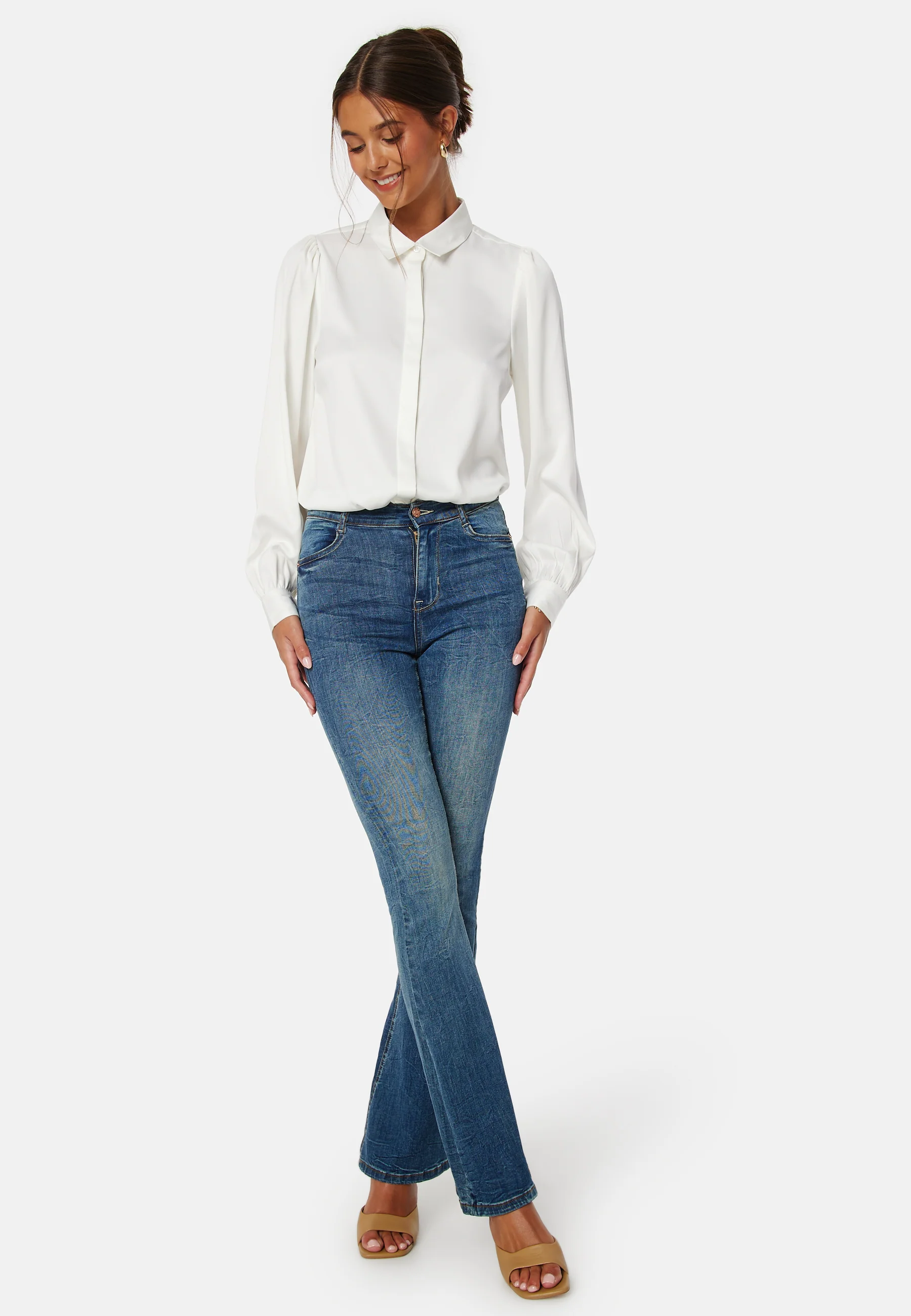 Satin Puff Sleeve Shirt - Image 2