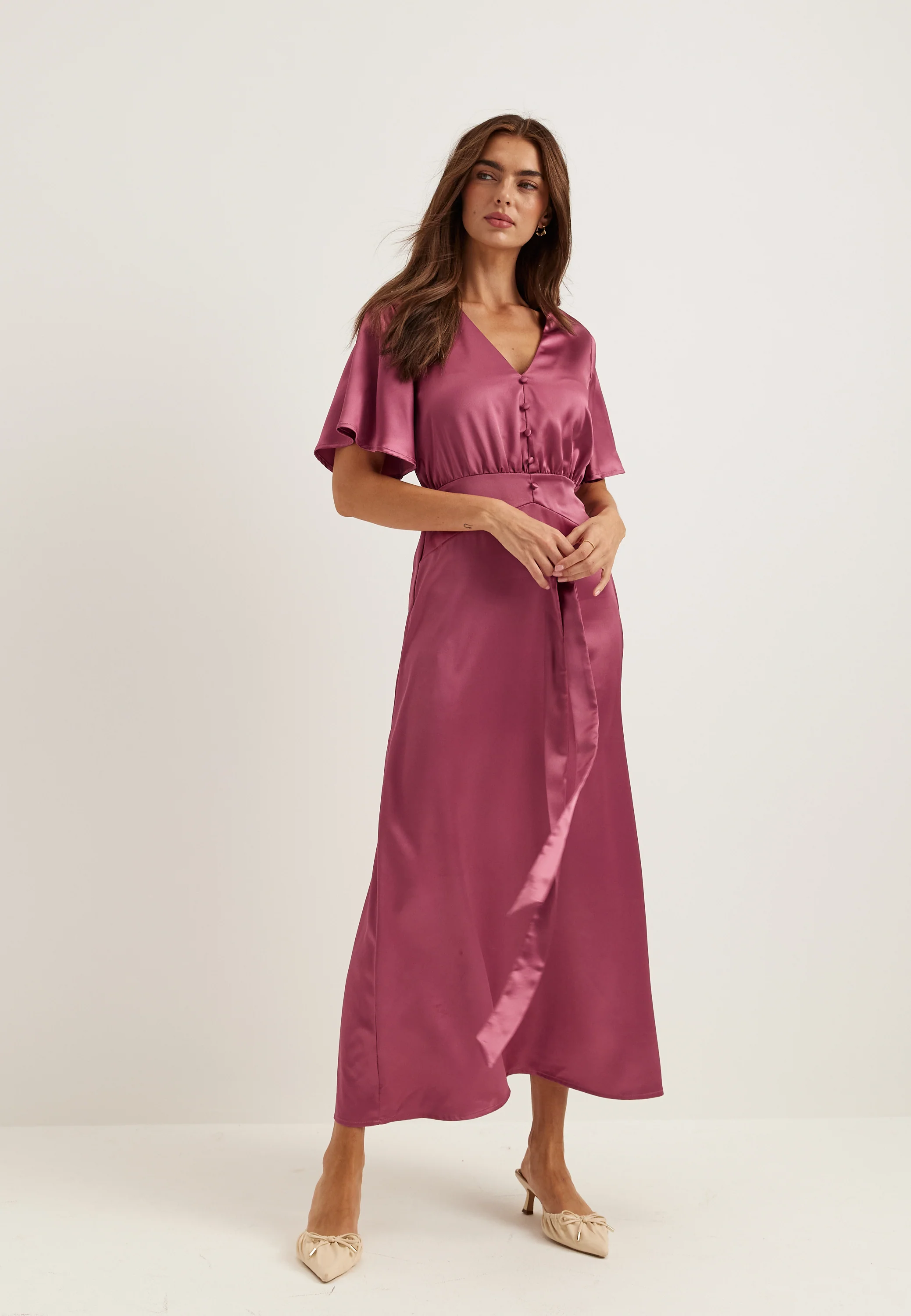 Satin Scarf Maxi Dress - Image 3
