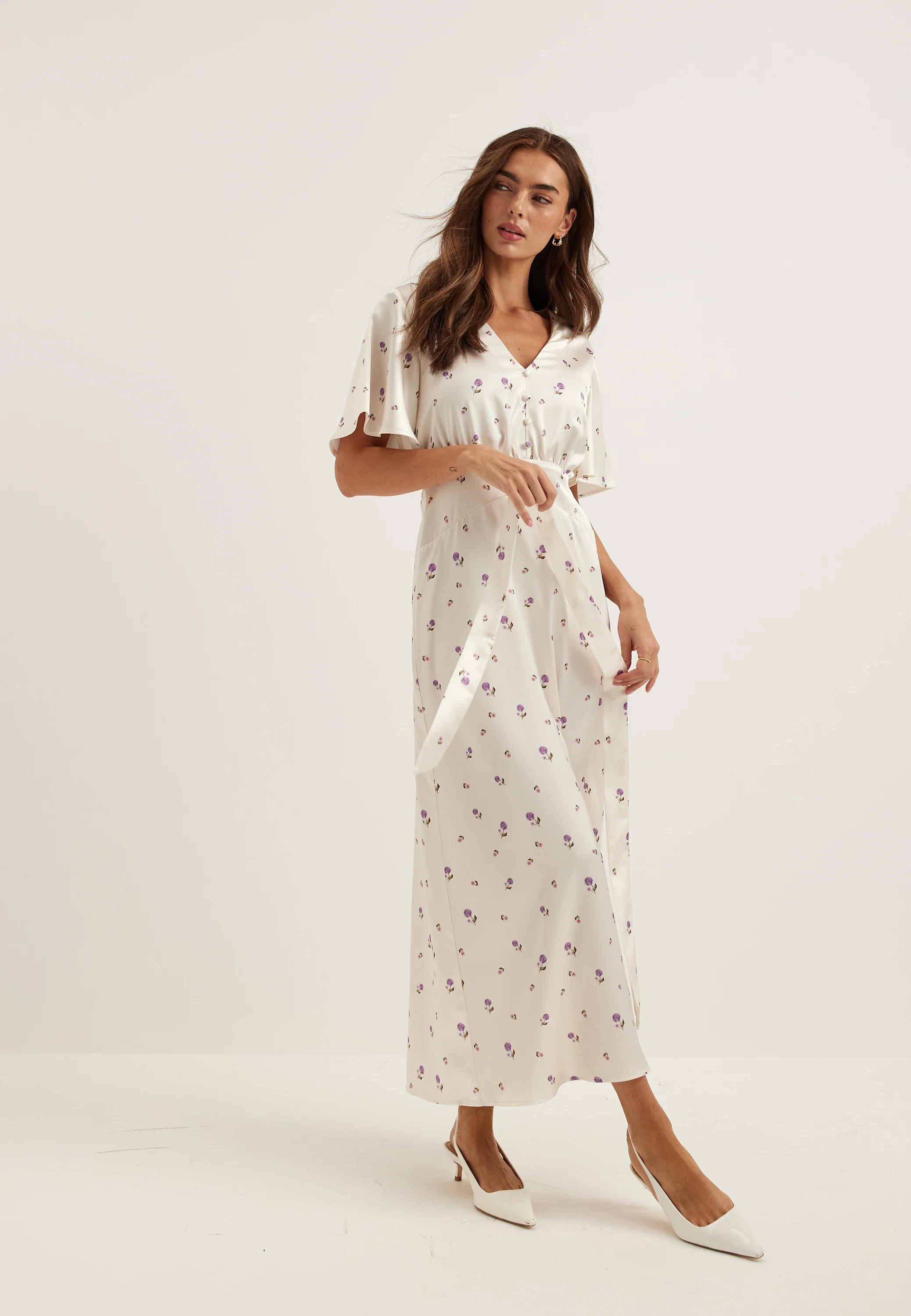 Satin Scarf Maxi Dress - Image 3